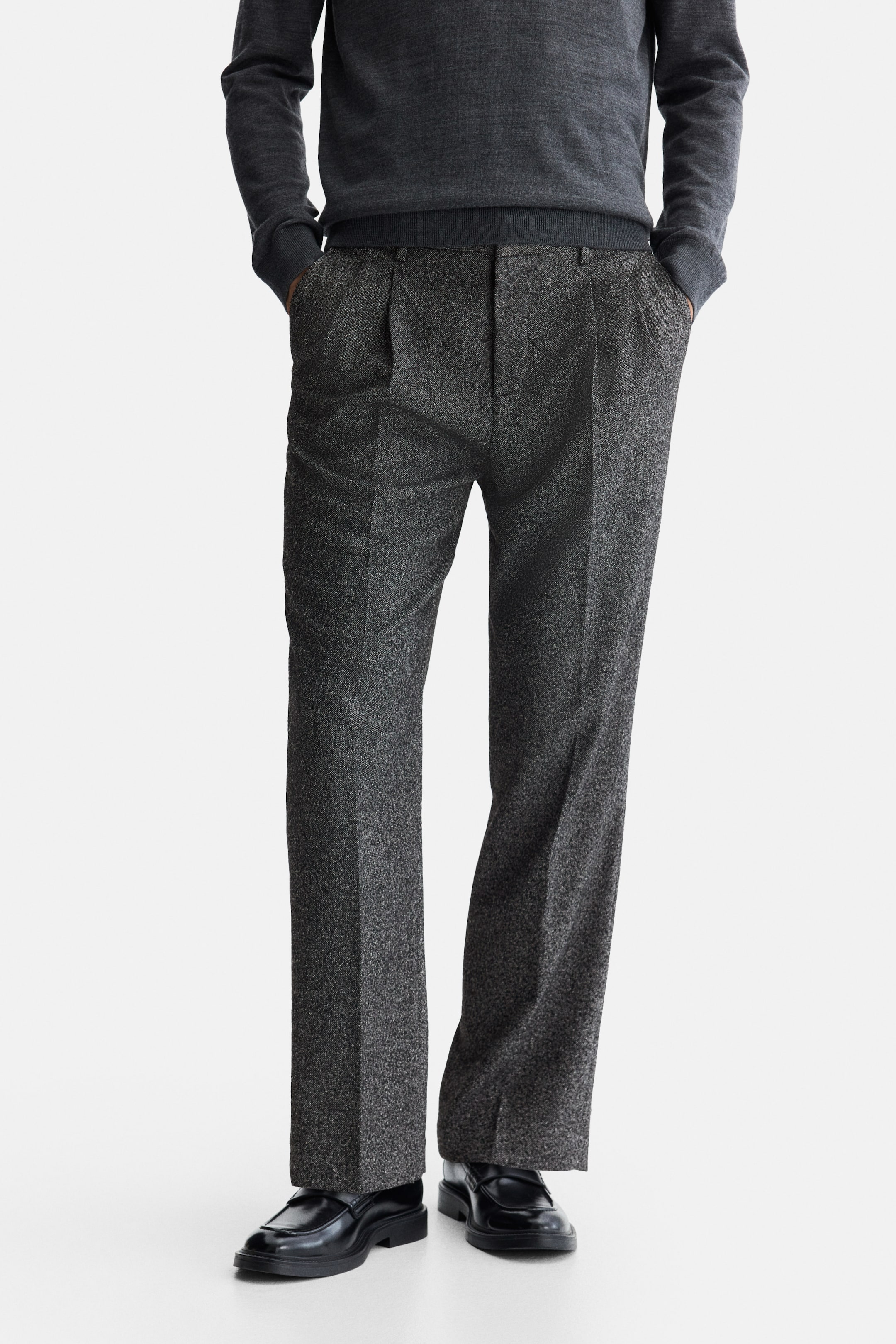 Ampliar la imagen: Pantalón sastre Regular Fit - Gris jaspeado oscuro - Men | H&M MX 2