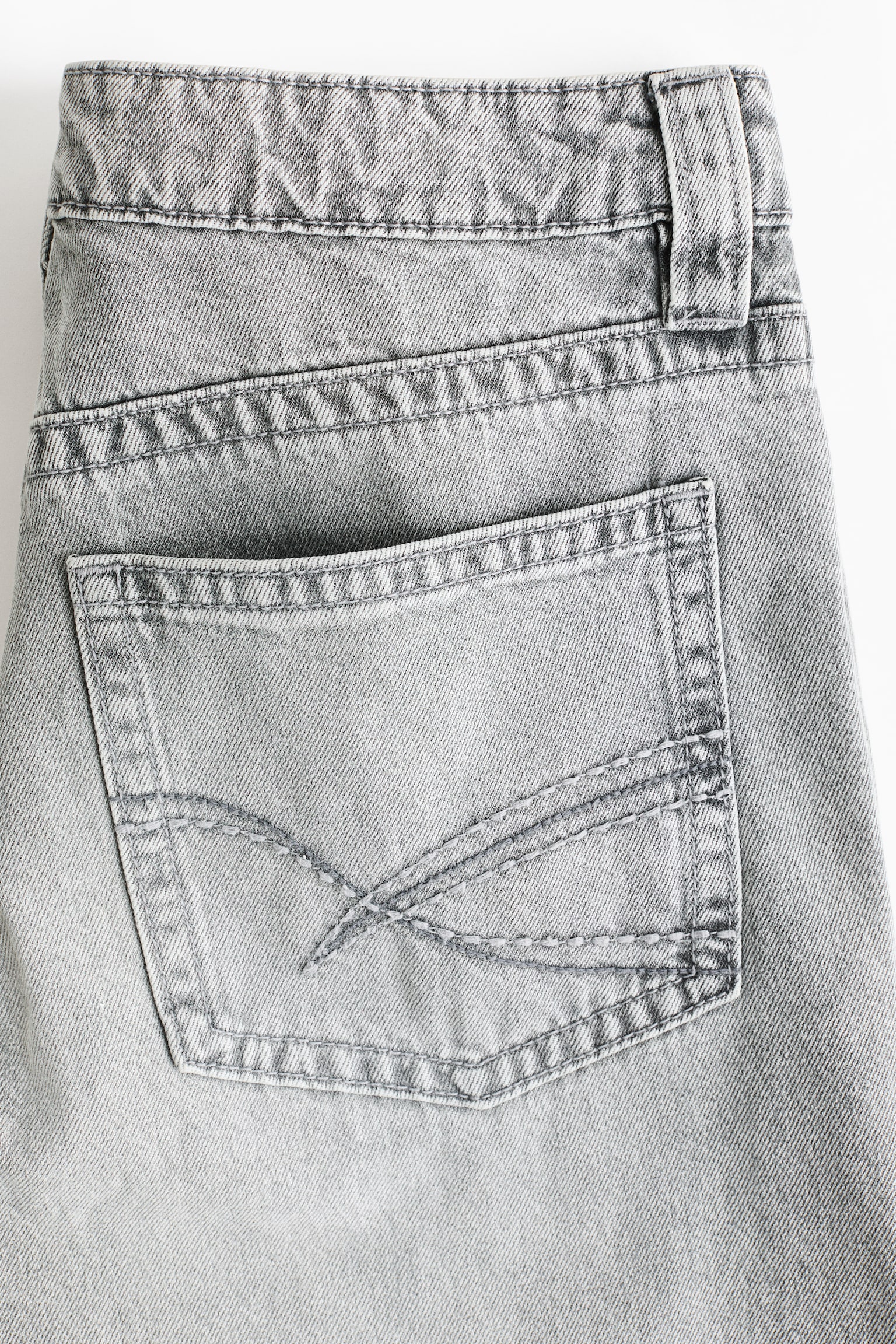 Baggy Wide Low Waist Jeans - Màu xám/Màu xanh denim - 4