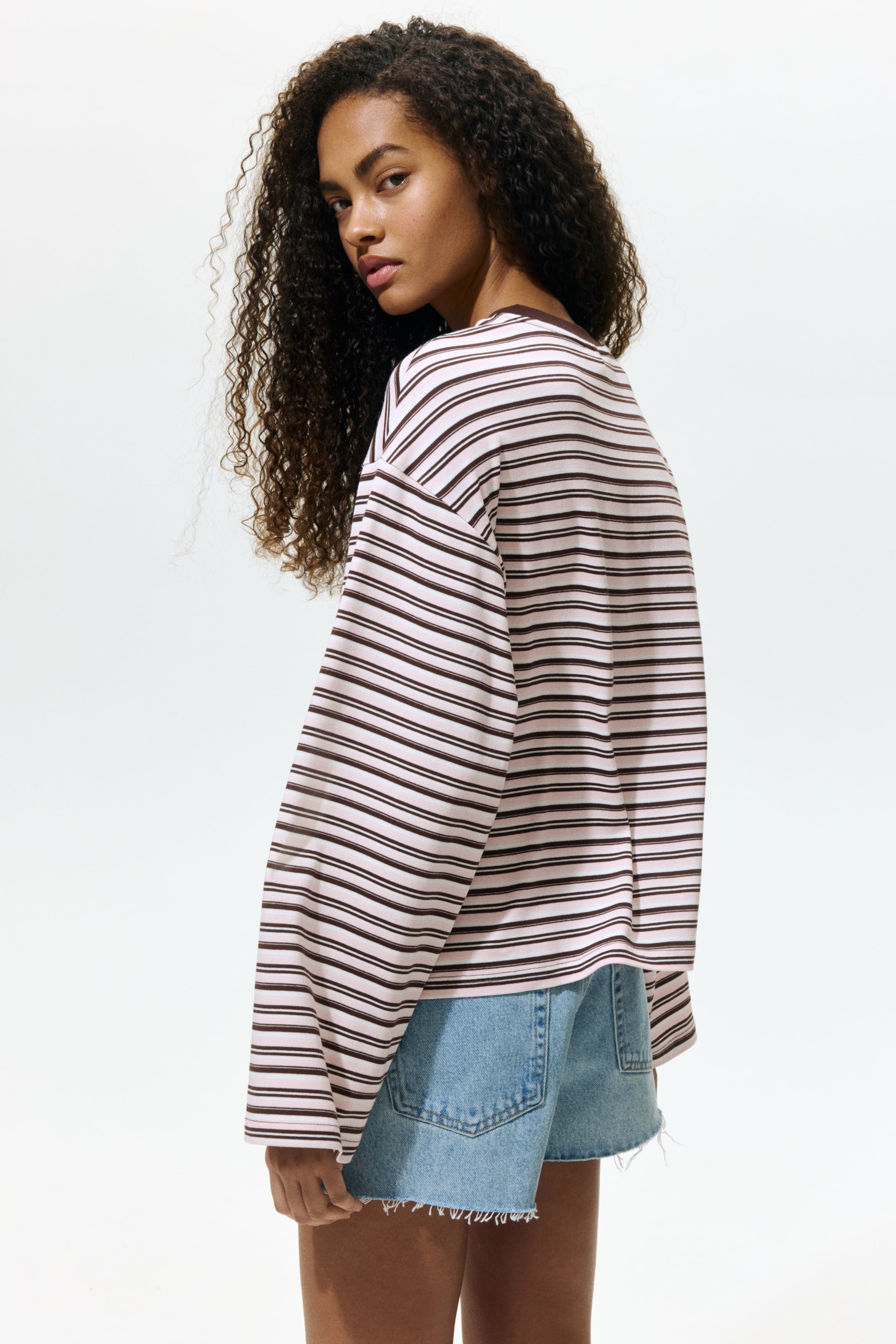 Женские топы H&M Long-Sleeved Cotton Top — фото 6