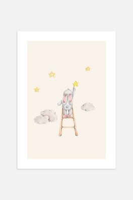 Bunny Picking Stars Poster
