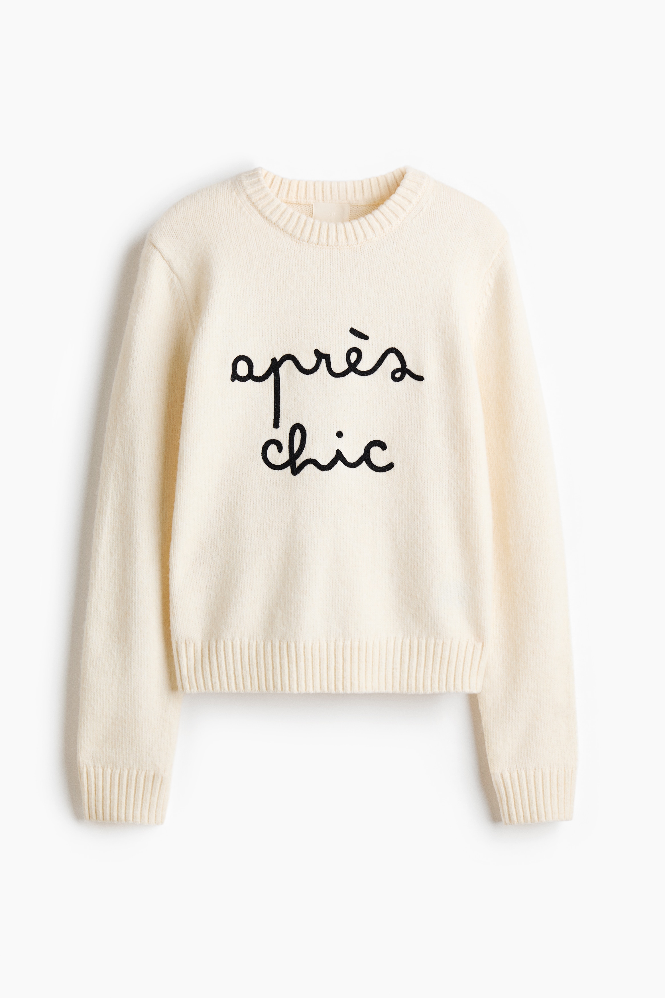 자카드 디테일 스웨터 - 크림/Après Chic/다크 그레이 멜란지/Les Alpes