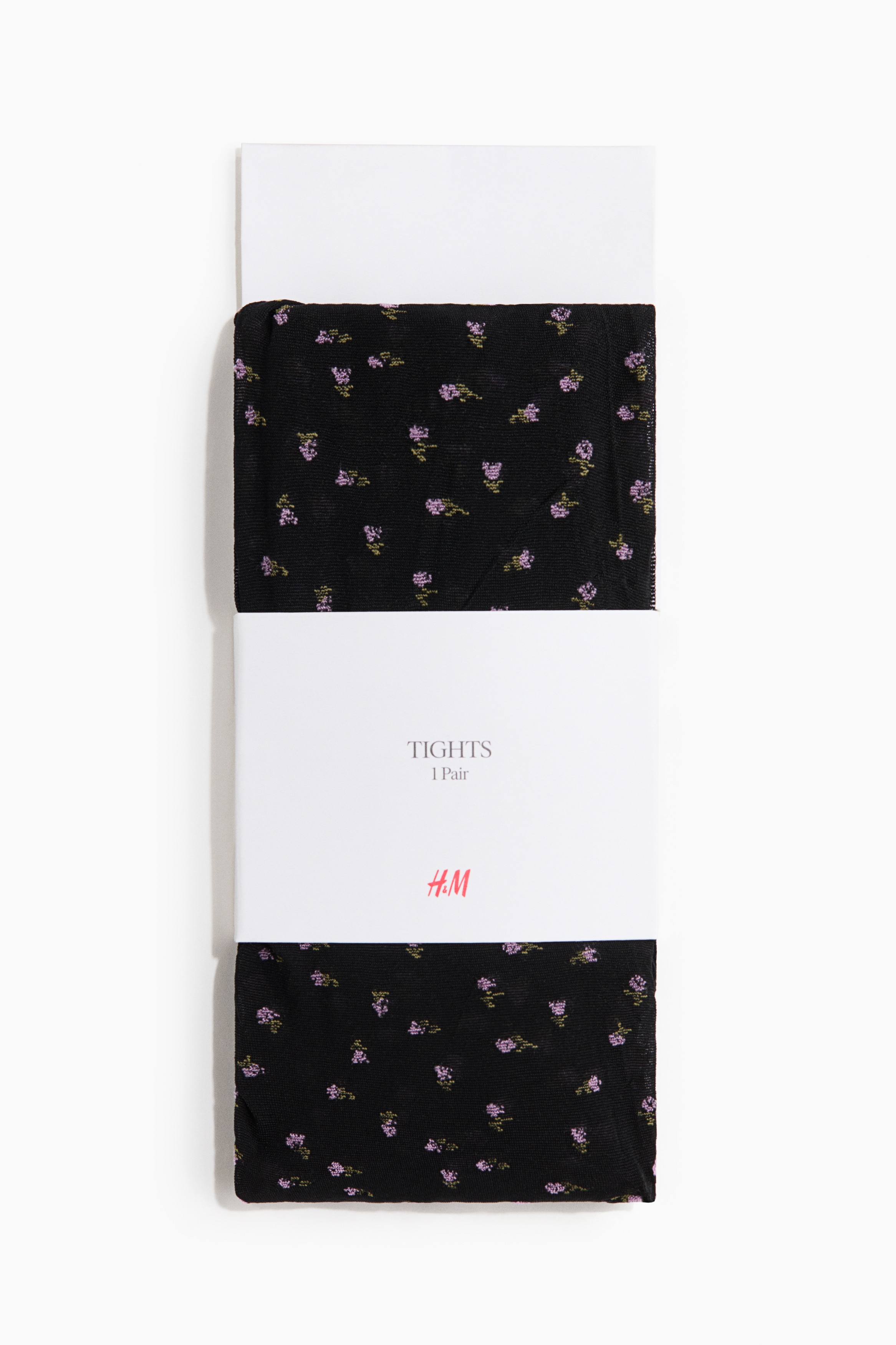 Patterned tights - Black/Floral