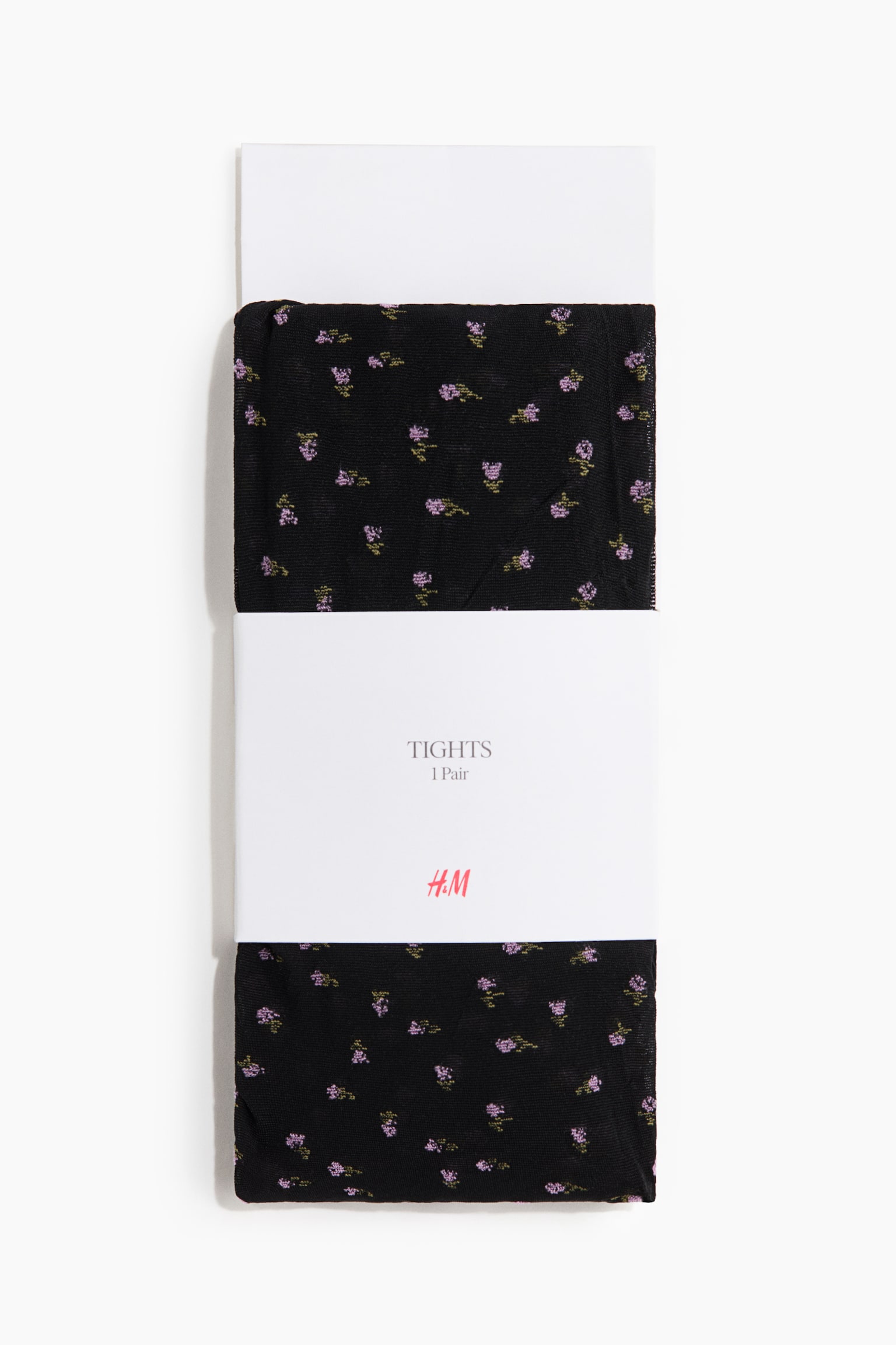 Женские леггинсы H&M Patterned Tights, цвет: Чёрный / С принтом — фото 1