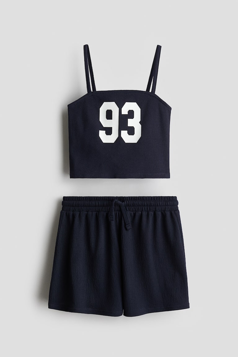 2-piece strappy top and shorts set