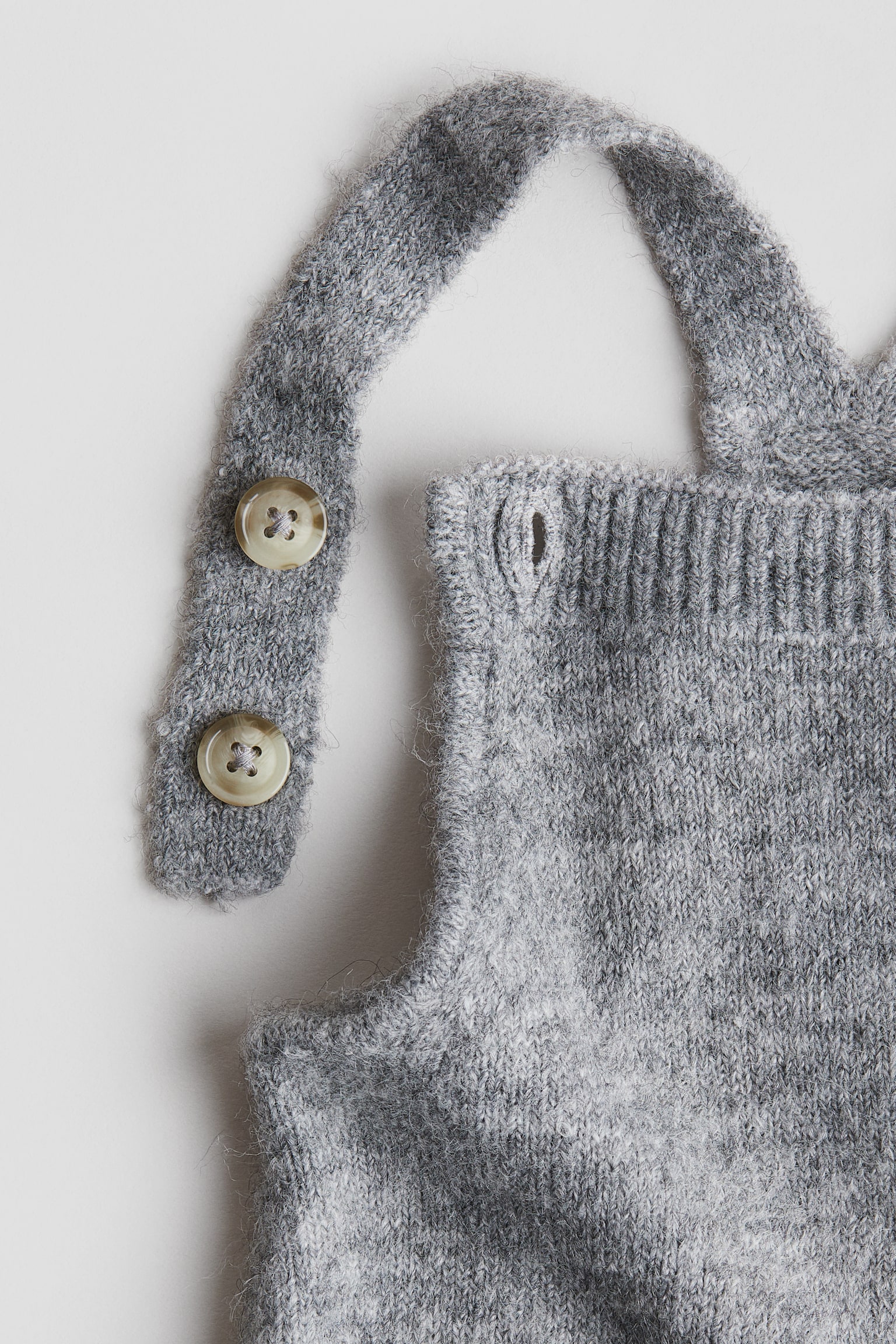 2-piece top and dungarees set - Grey marl/White - 2