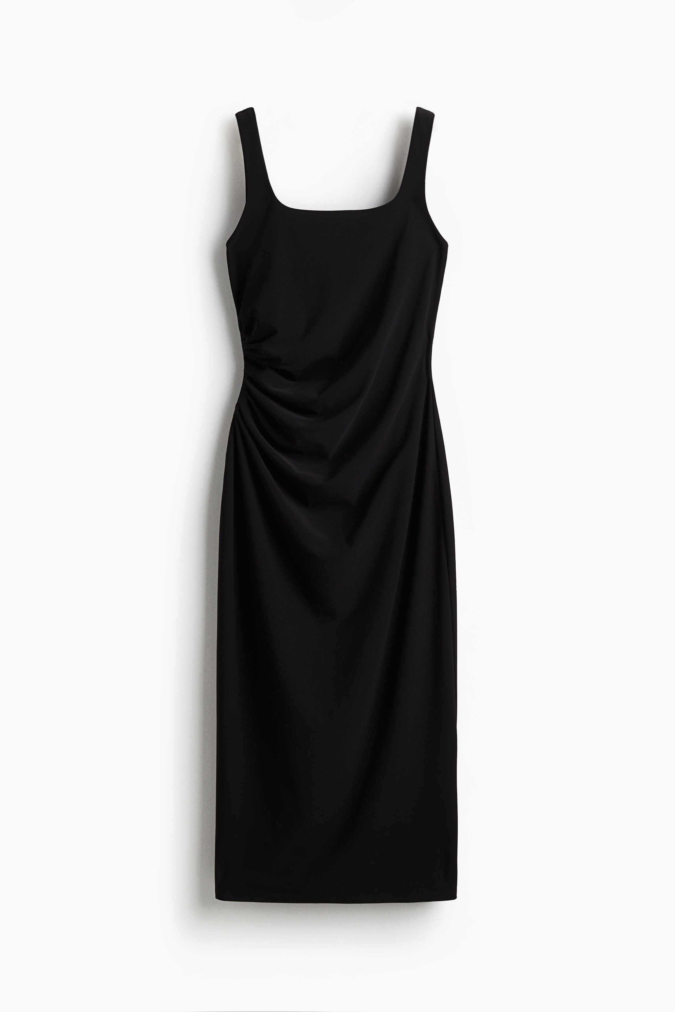 Draped midi dress - Negro