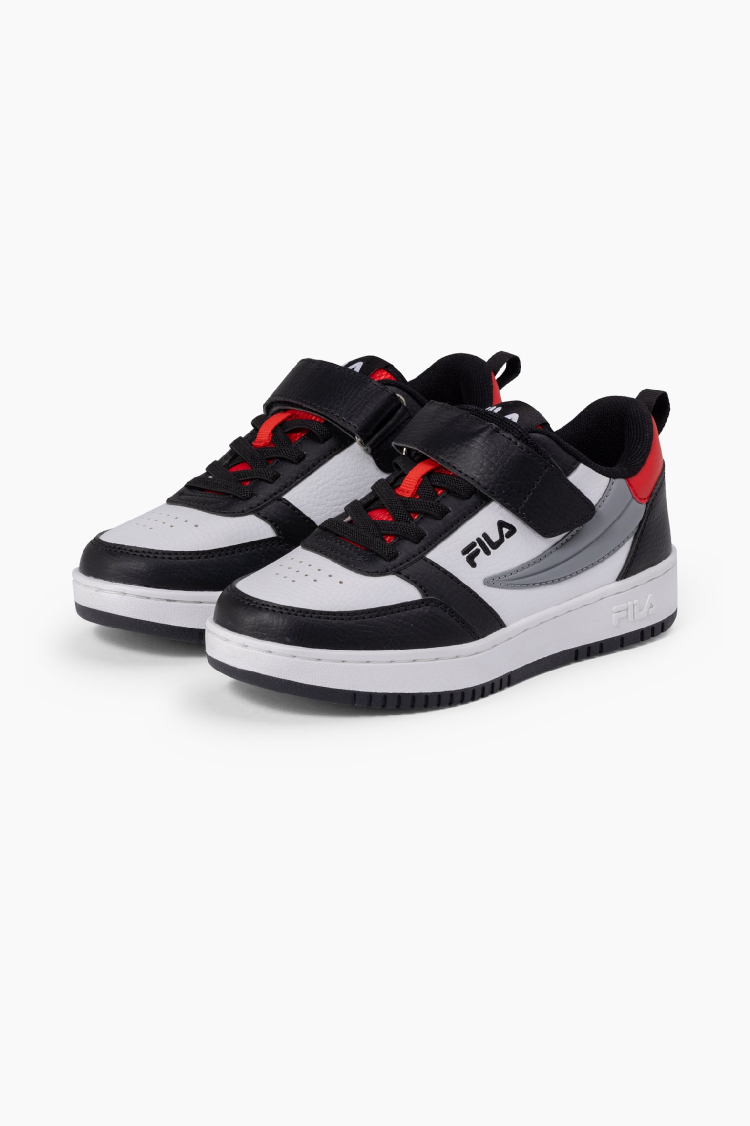 Fila Rega Nf Velcro Kids Basketball  Low - White-black-fila Red/White-black/White-moonlite Mauve - 4