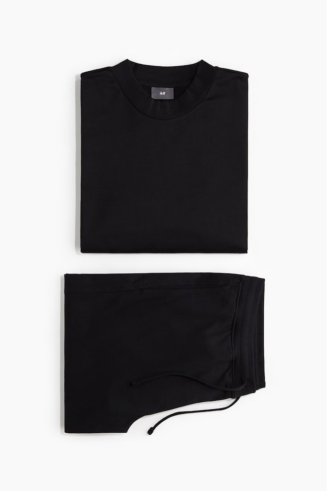 Pyjama top and bottoms - Black/Brown - 1