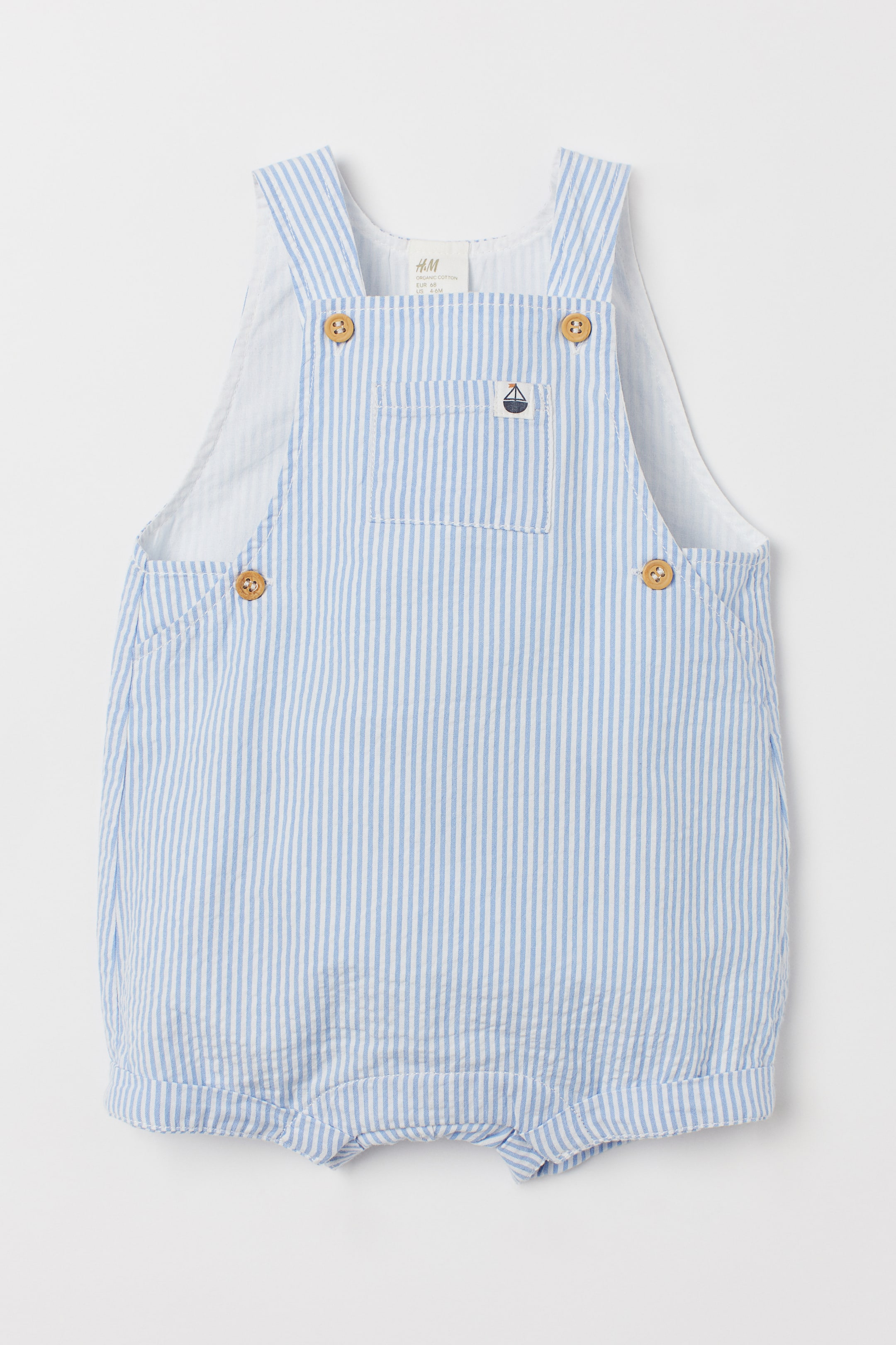 Agrandir l'image: Salopette short en seersucker - Bleu clair/blanc/rayé - ENFANT | H&M FR 1
