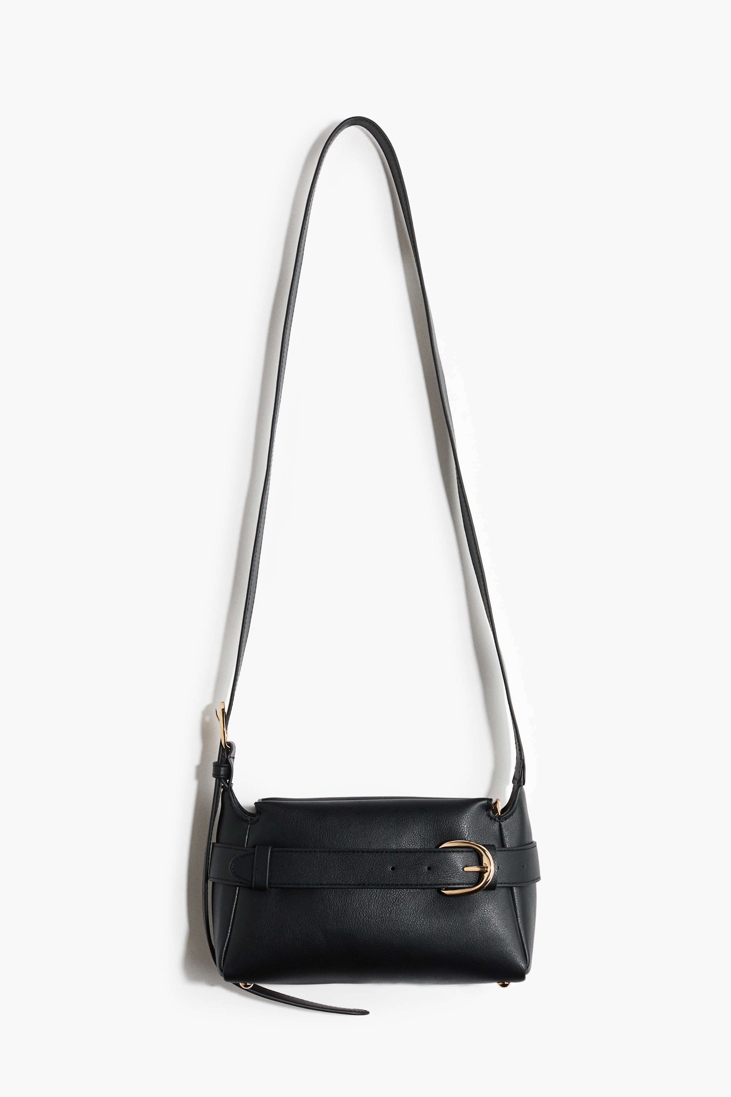Strap-Detail Crossbody Bag - Black