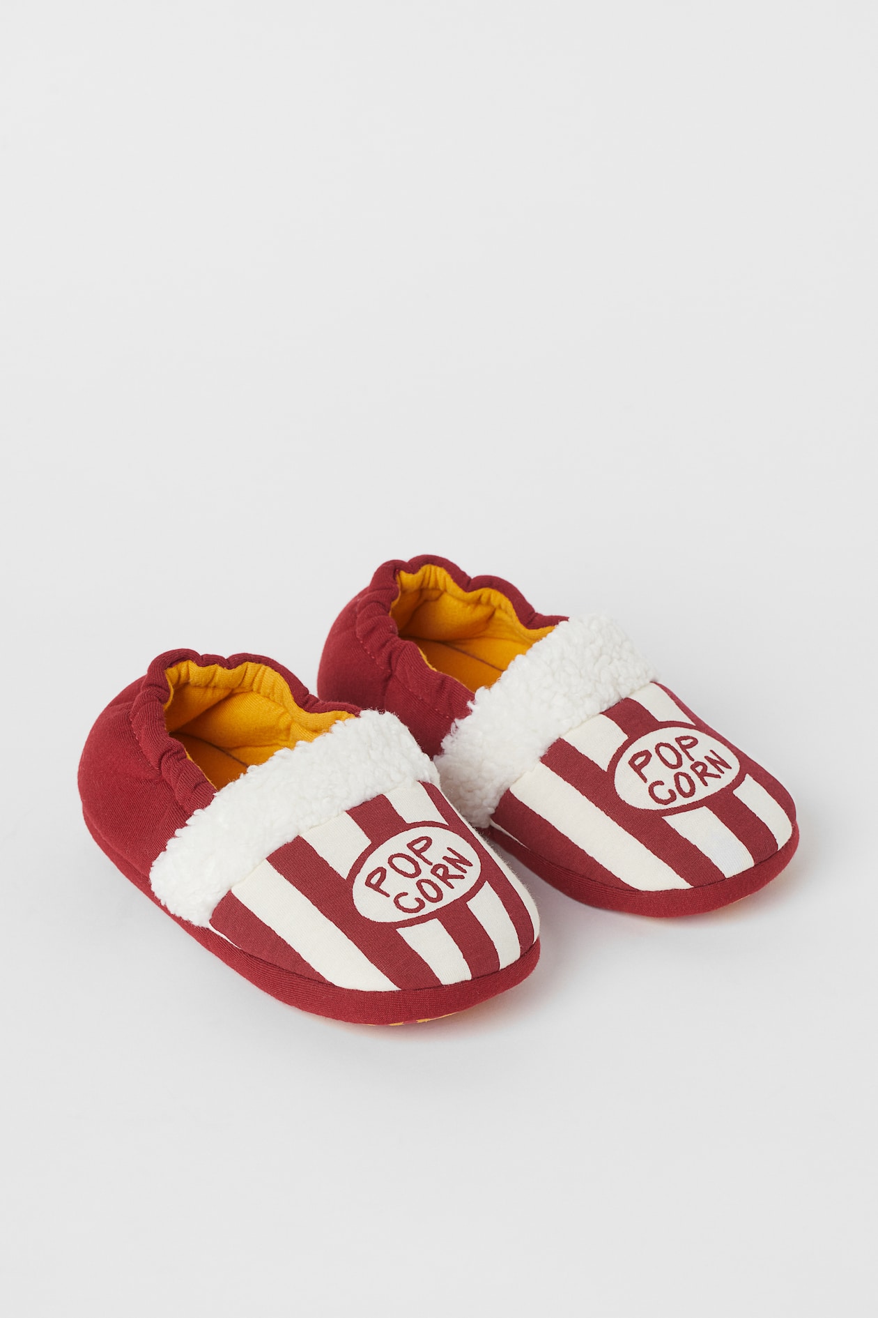 Soft Appliquéd Slippers - No heel - Red/Popcorn - Kids | H&M US