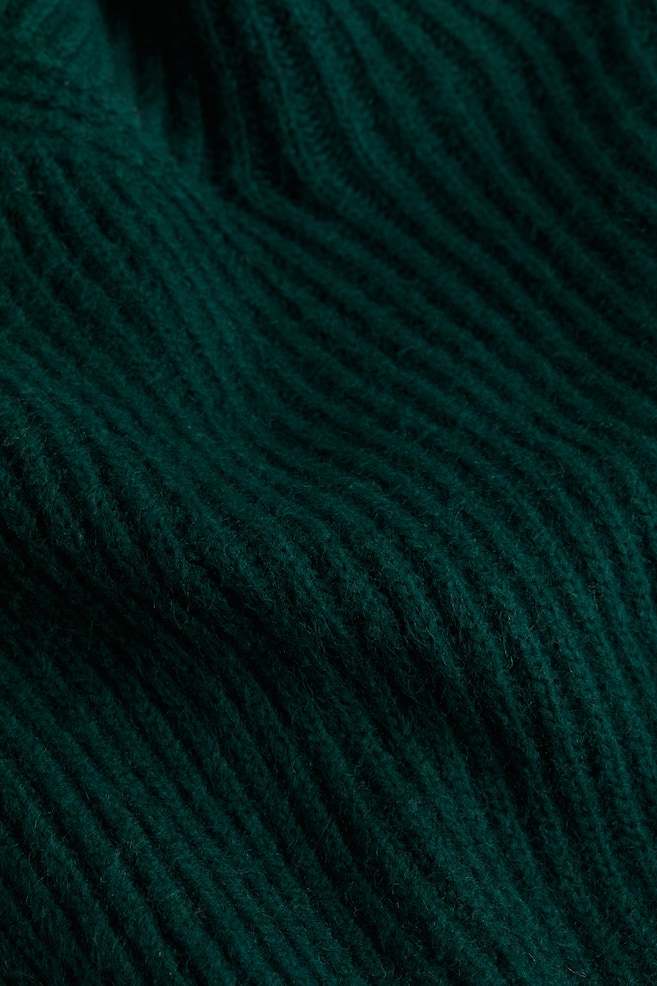 Pullover a lupetto in maglia a coste - Verde scuro/Blu - 6
