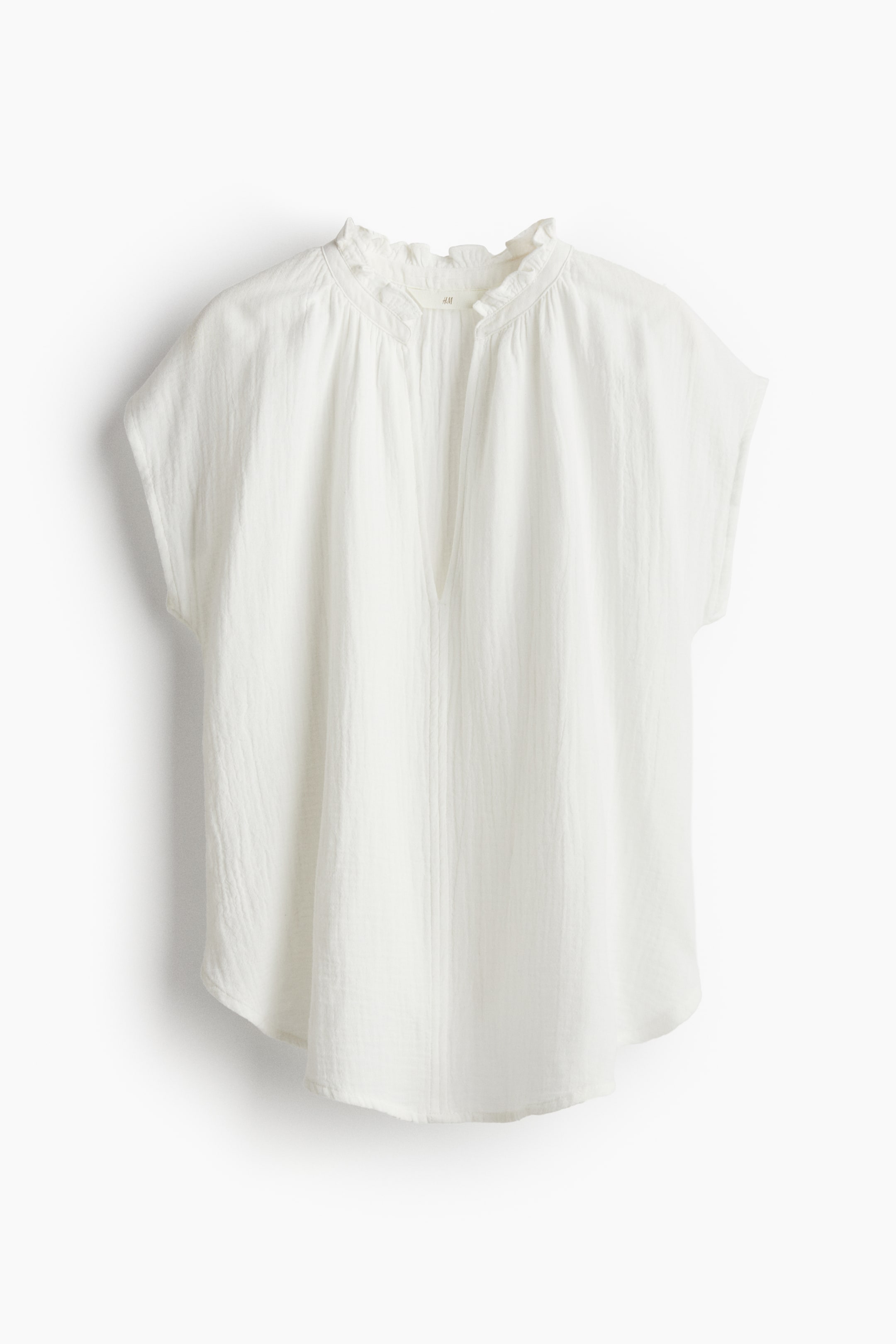 Ruffle-trimmed Cotton Blouse - Cream - Ladies | H&M US