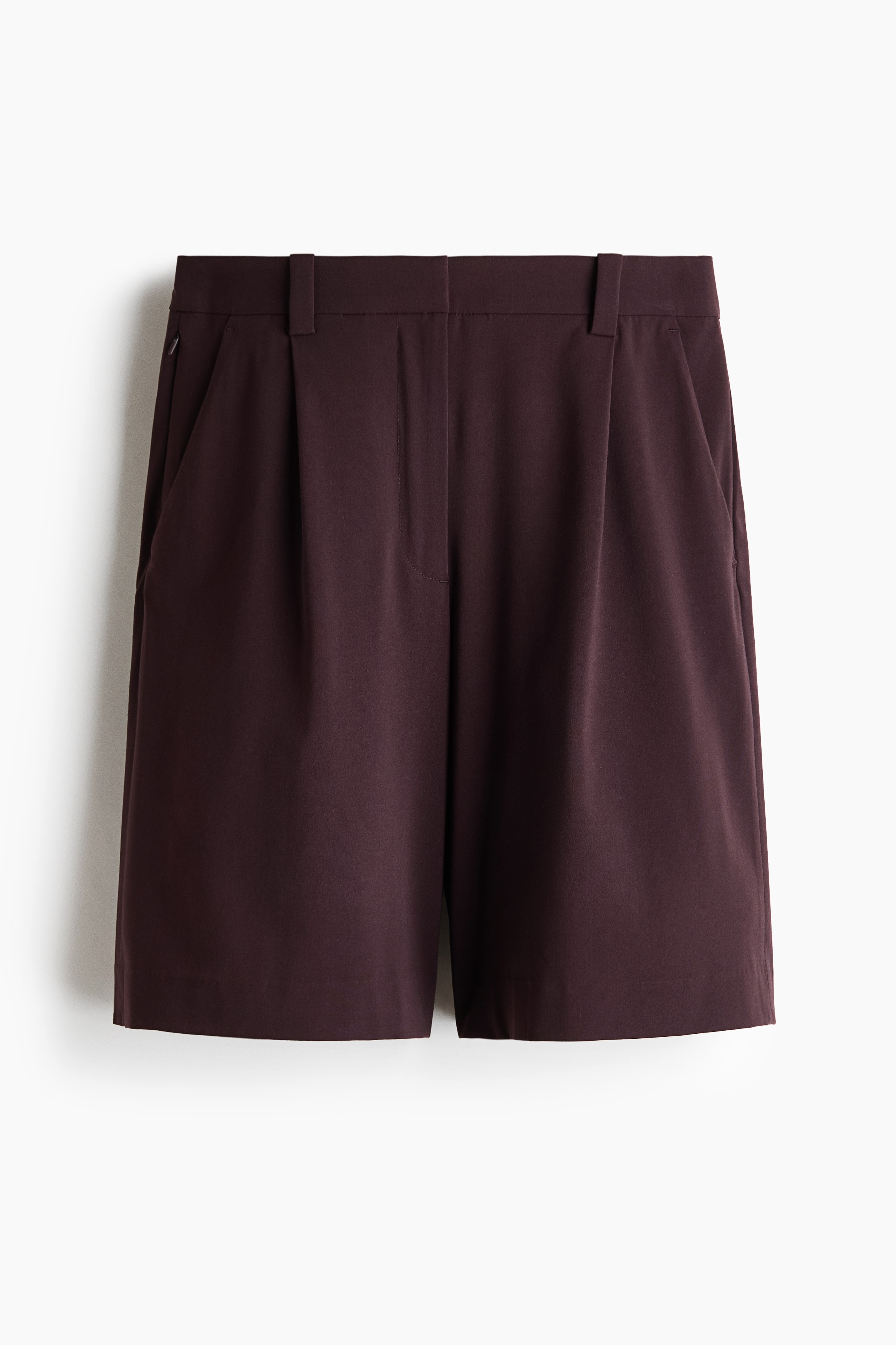 Wrinkle-resistant bermudashorts Relaxed Fit - Mørkebrun/Sort/Creme