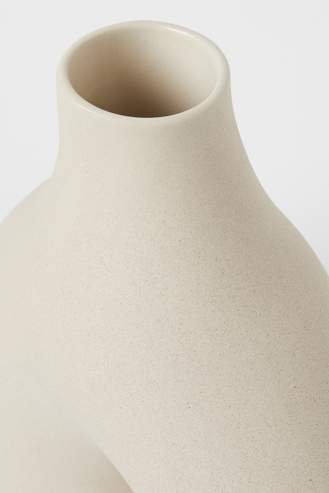 Large stoneware vase - Light beige/Black - 2