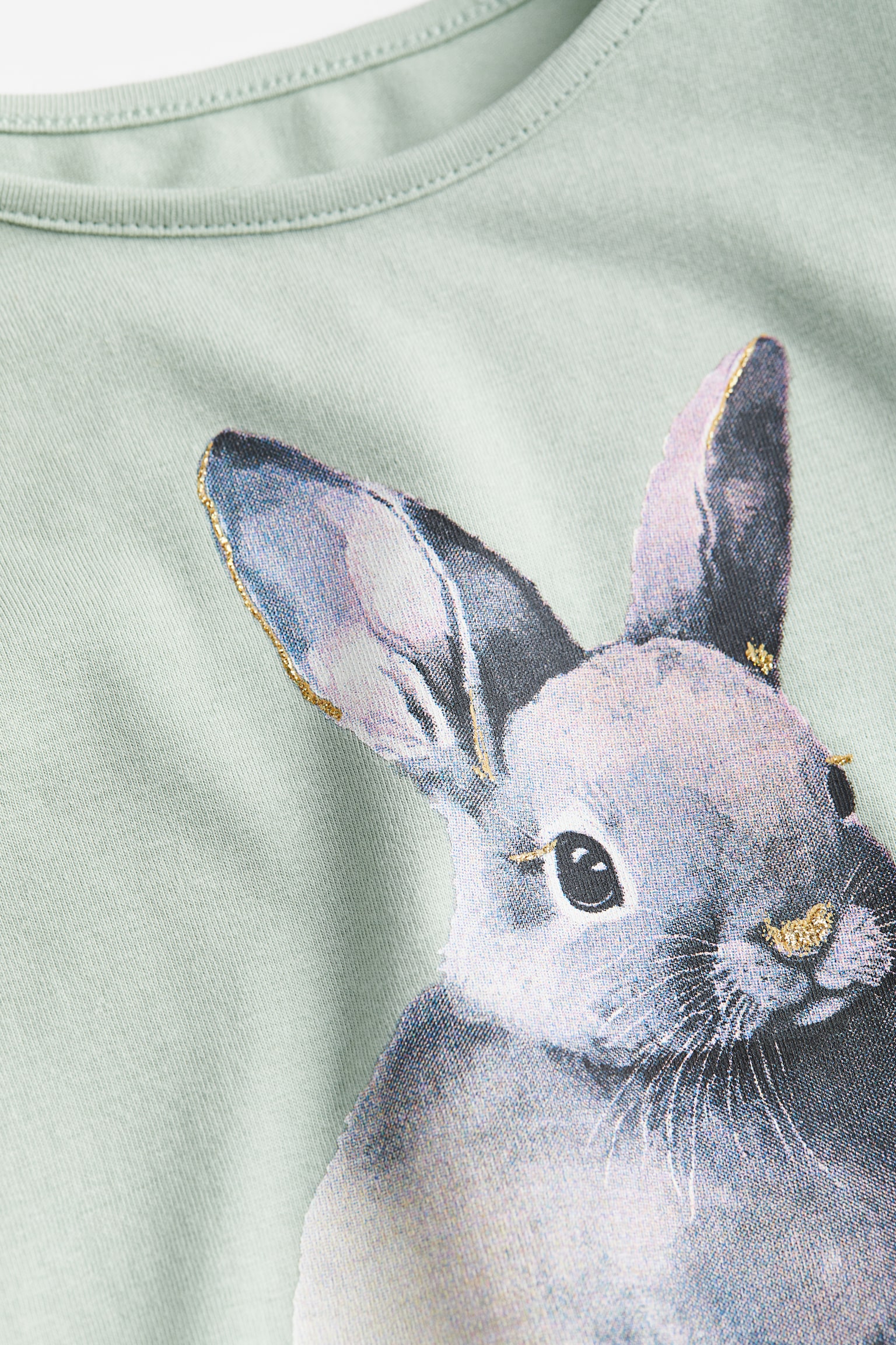 Zoe Shirt - Light sage green/rabbit - Kids | H&M US