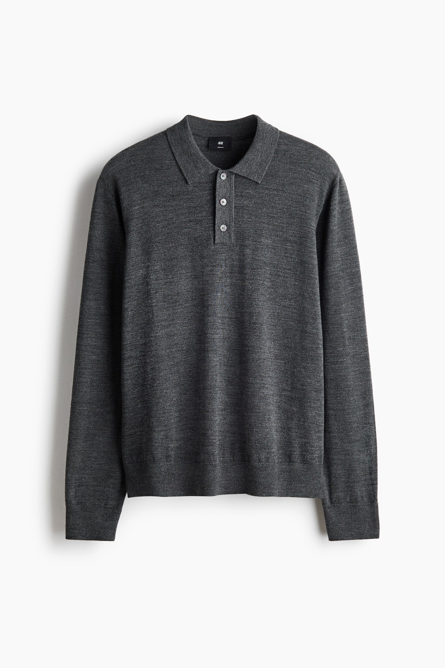 Polo majica od merino vune Regular Fit - Tamnosivi lapor/Teget/Sivosmeđa