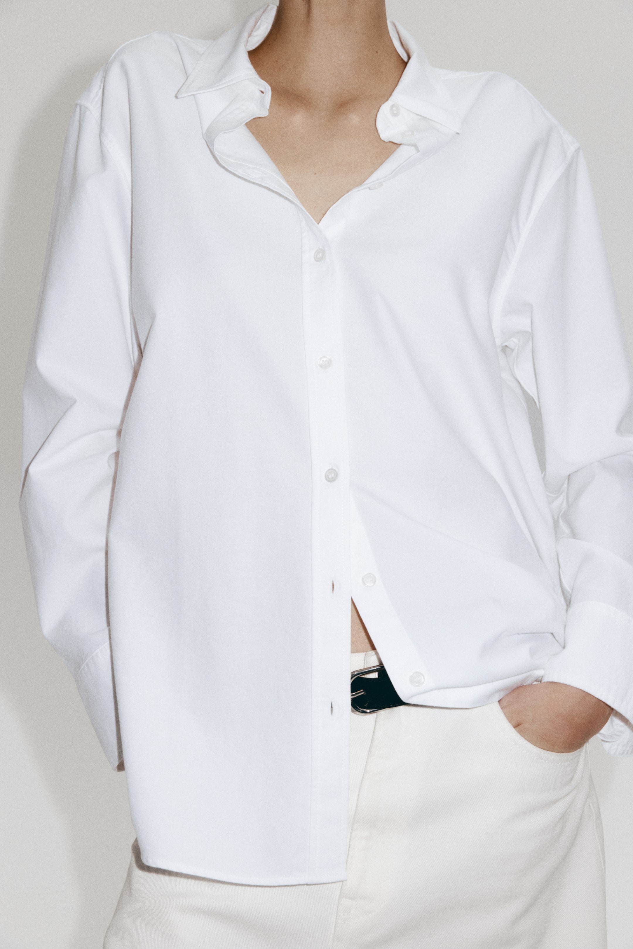 View larger image: Oxford shirt - White - Ladies | H&M MY 3