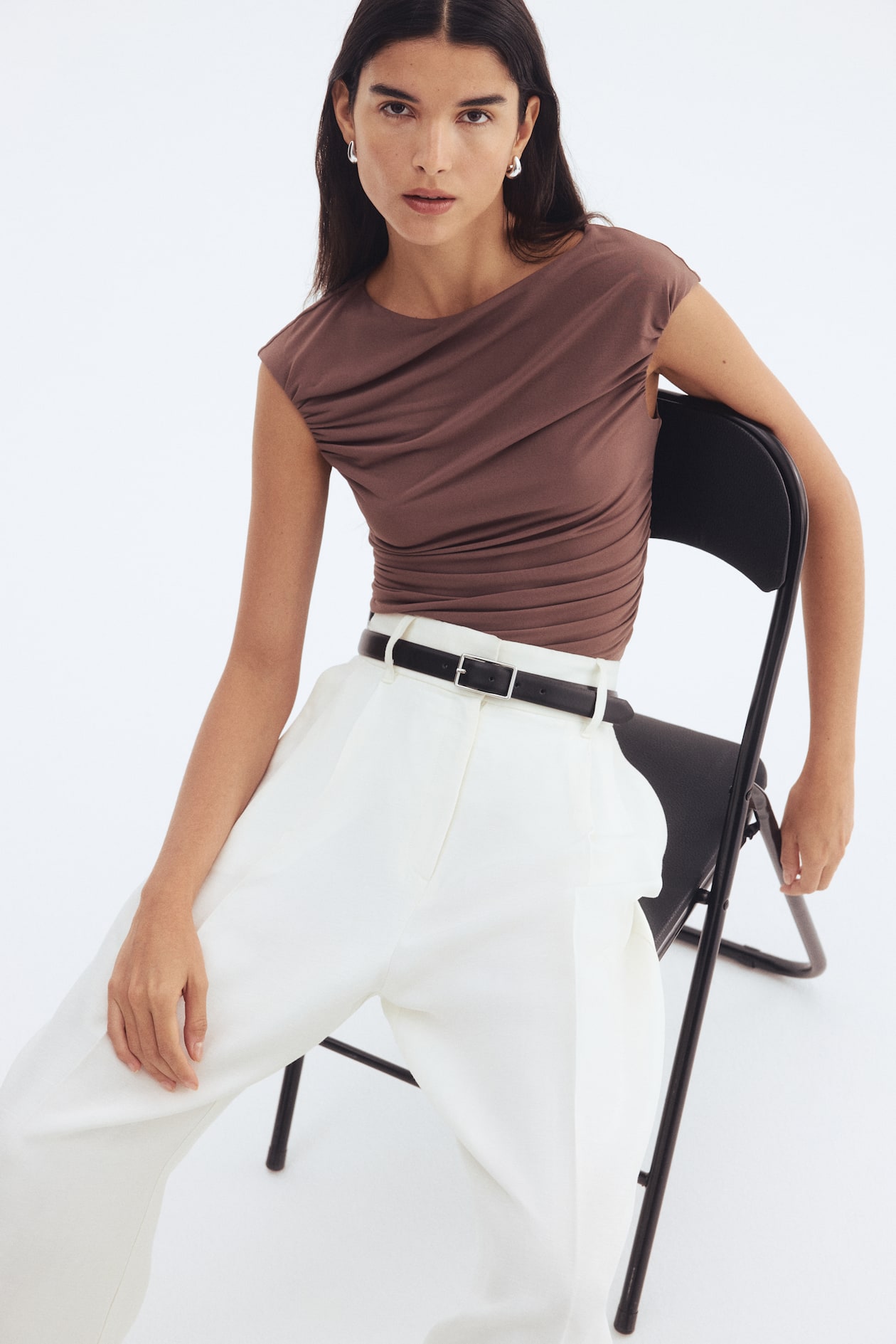 Draped Cap-Sleeved Top - image 5