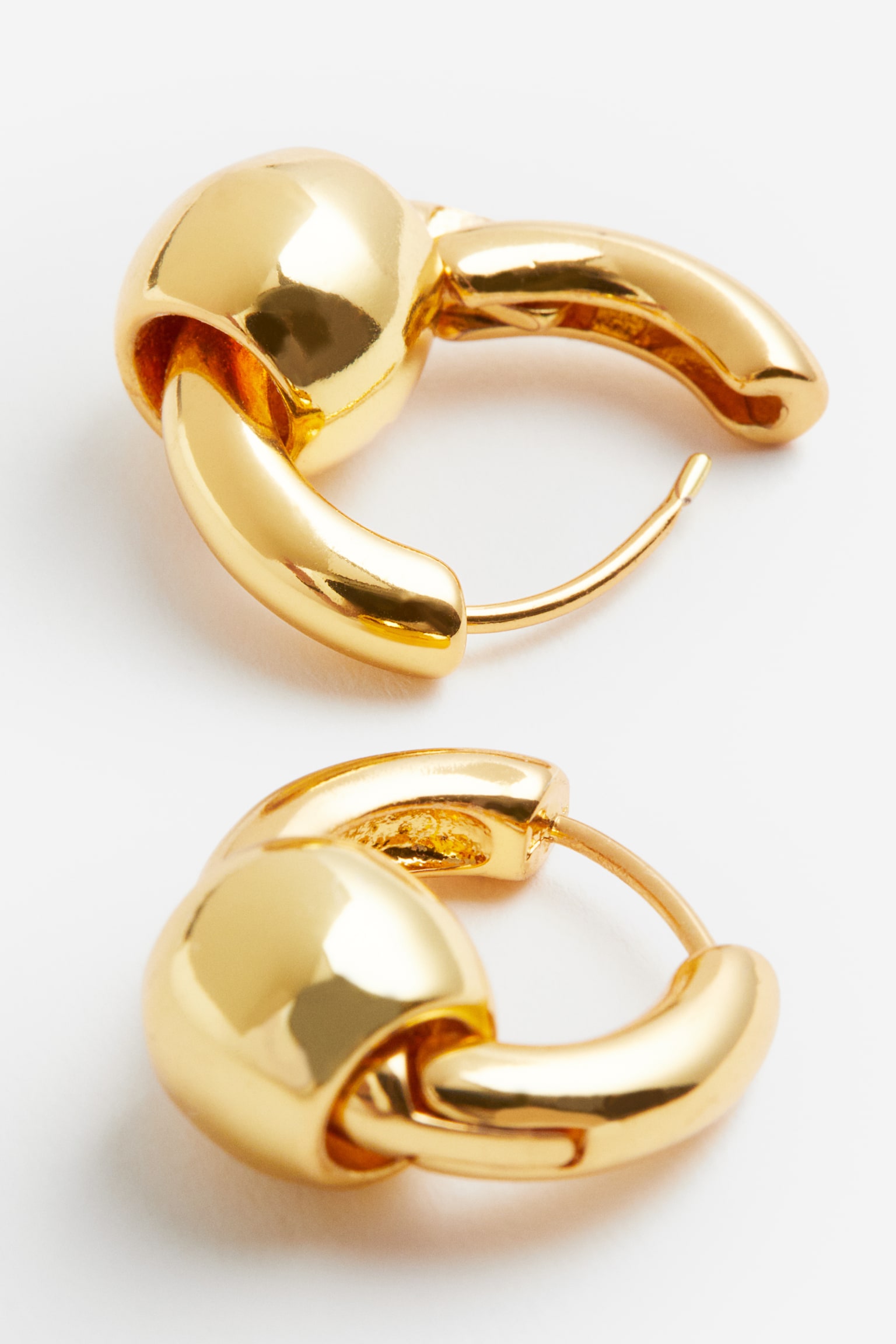 Gold-plated hoop earrings - Gold-coloured - 2