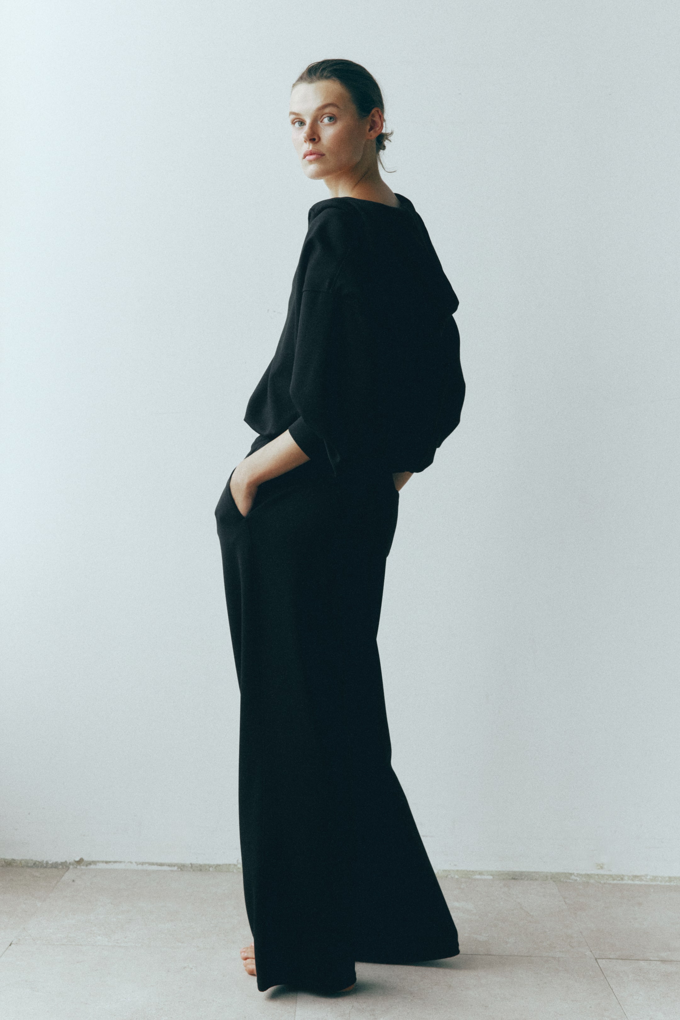 Pantalon à cordon en viscose mélangée