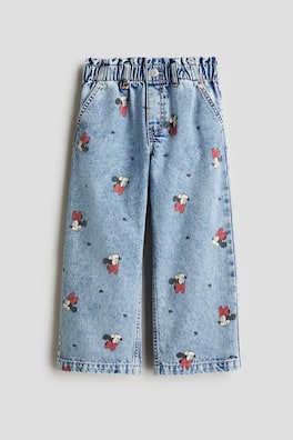 Wide Leg Jeans med motiv