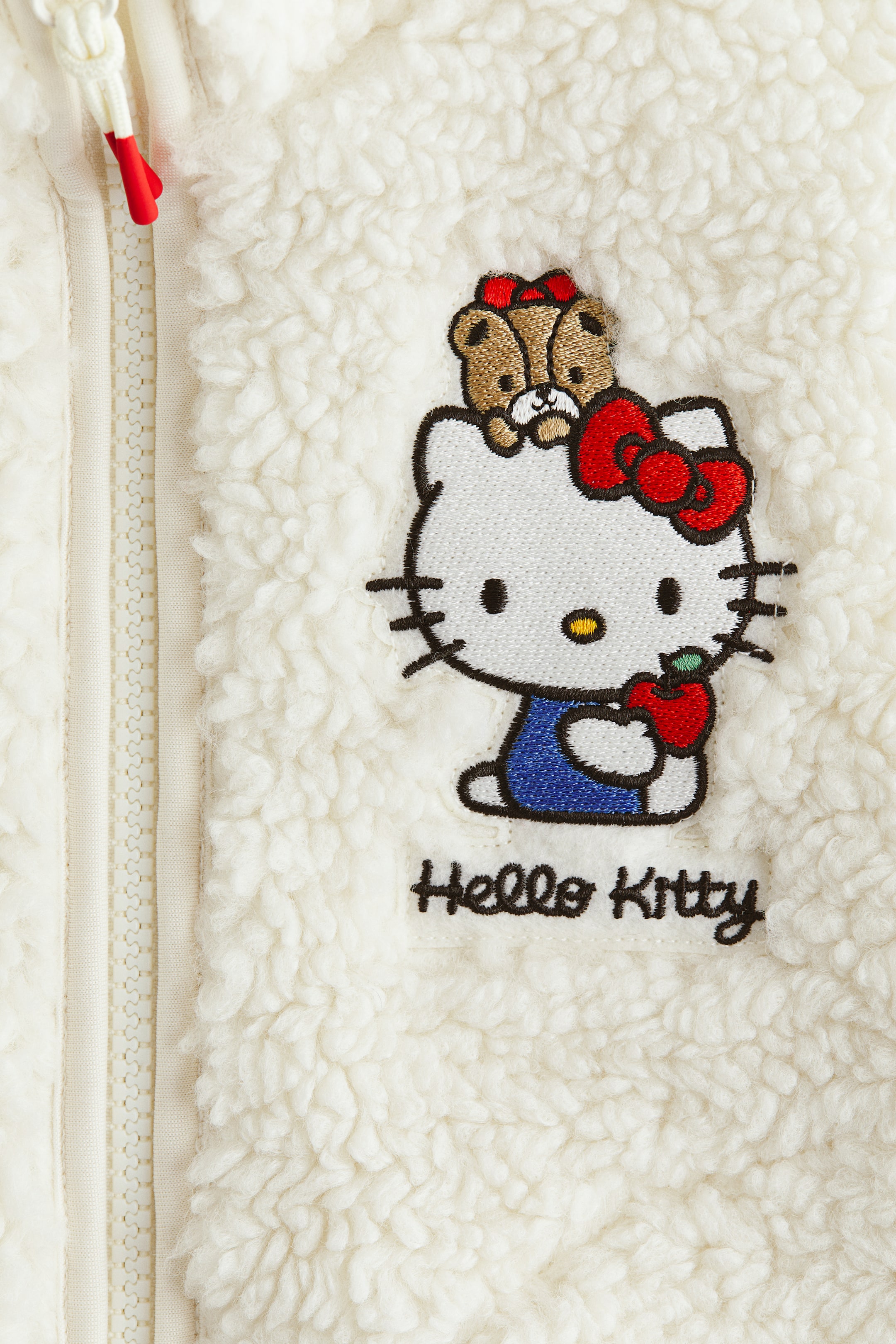 Motif-Detail Teddy Fleece Vest