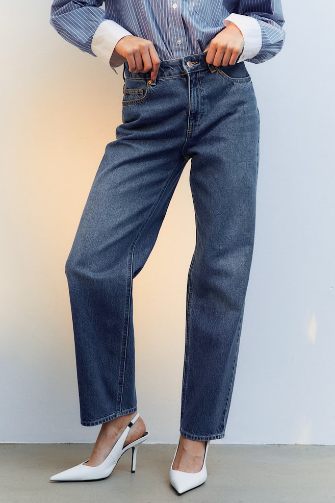 Tapered Regular Jeans - Denim blue/Dark denim blue/Dark grey - 5
