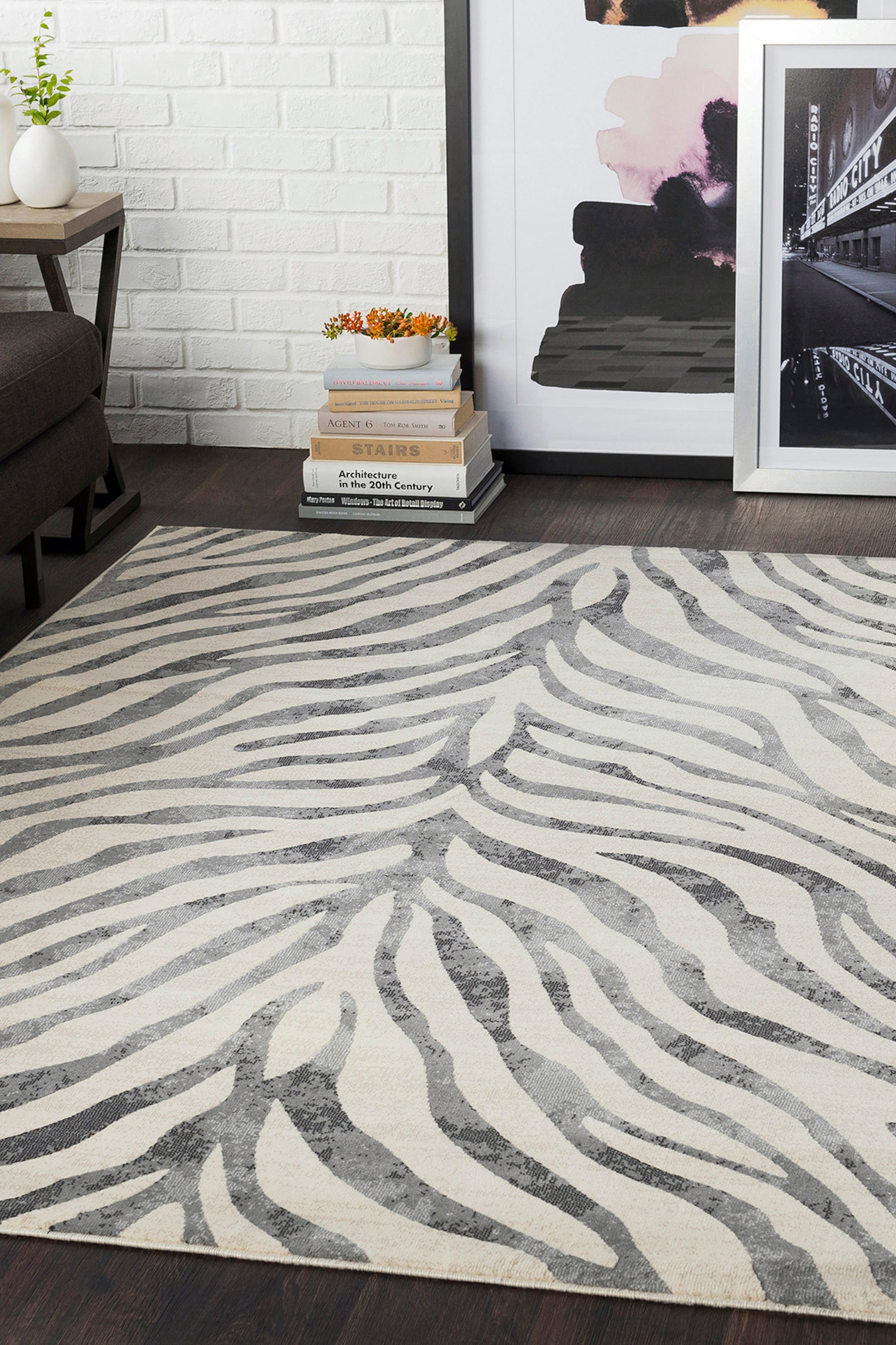 View larger image: City Animal Print Zebra Boho Rug - Grey - Livabliss - Home All | H&M GB 1