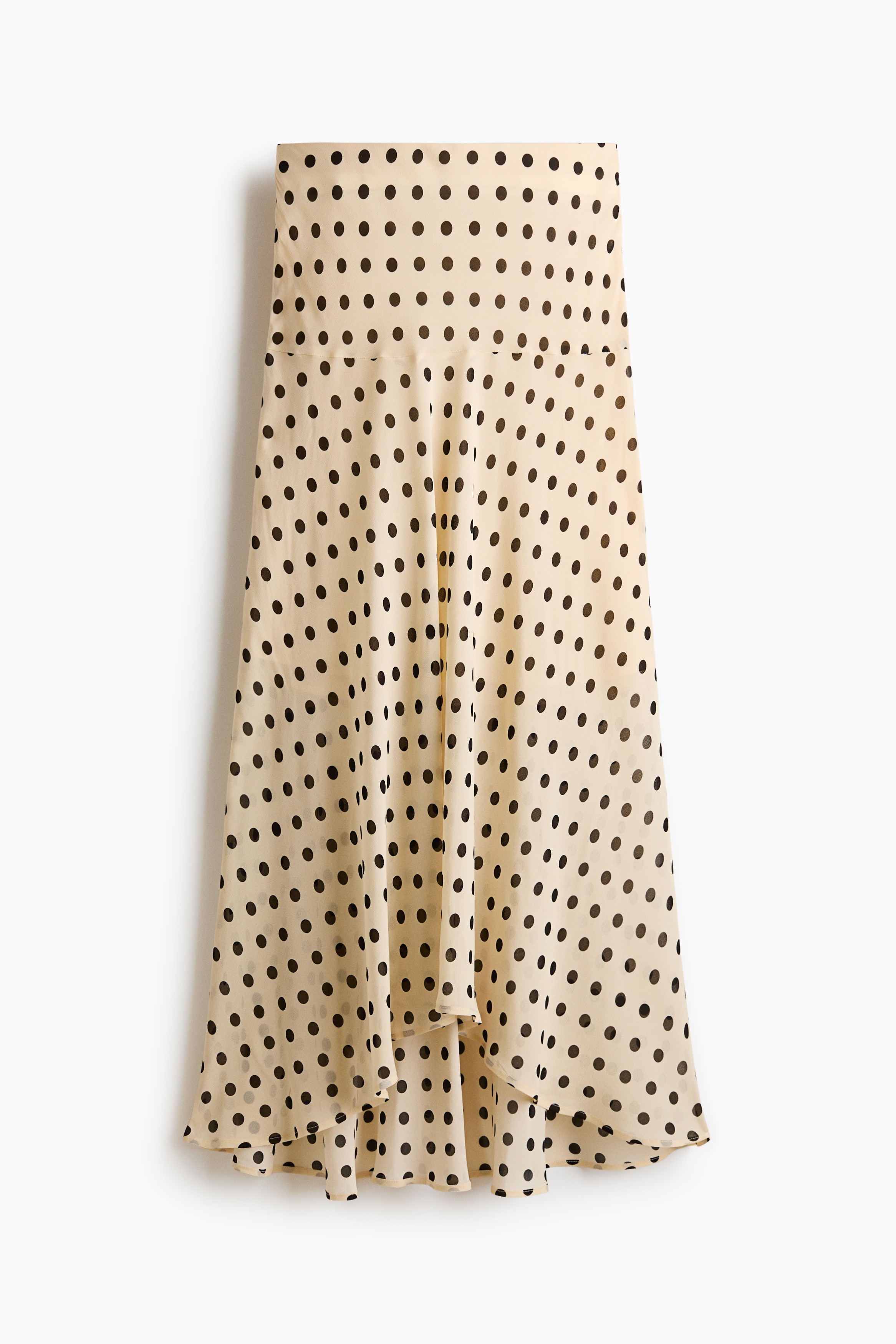 Viscose skirt - Light beige/Polka dot