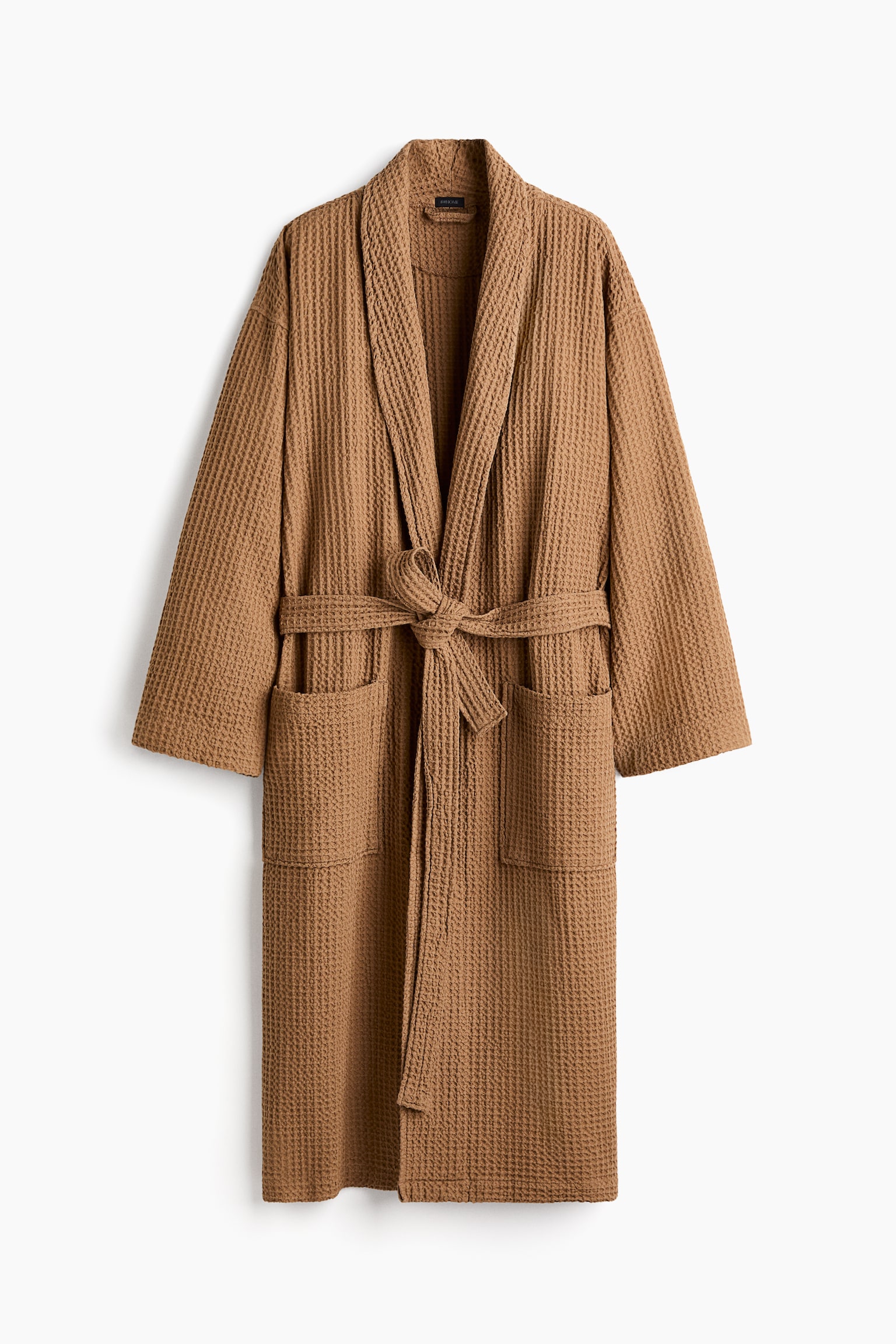 Waffled dressing gown - Dark beige/Powder pink/White/Light yellow - 1