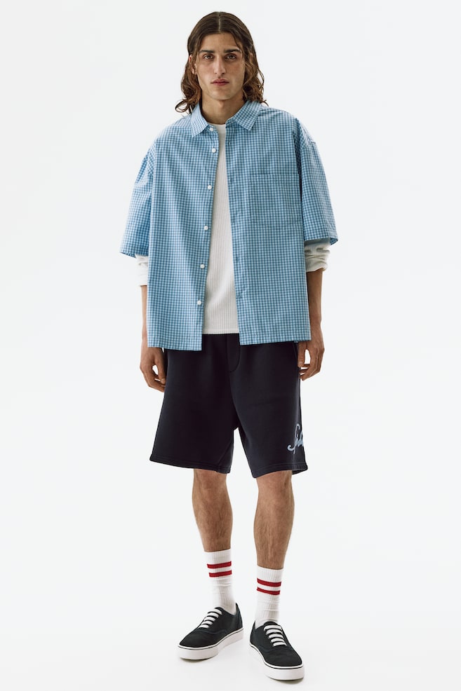 Relaxed-Fit Sweatshorts - Navy blue/Sports Gear/Gray melange - 2