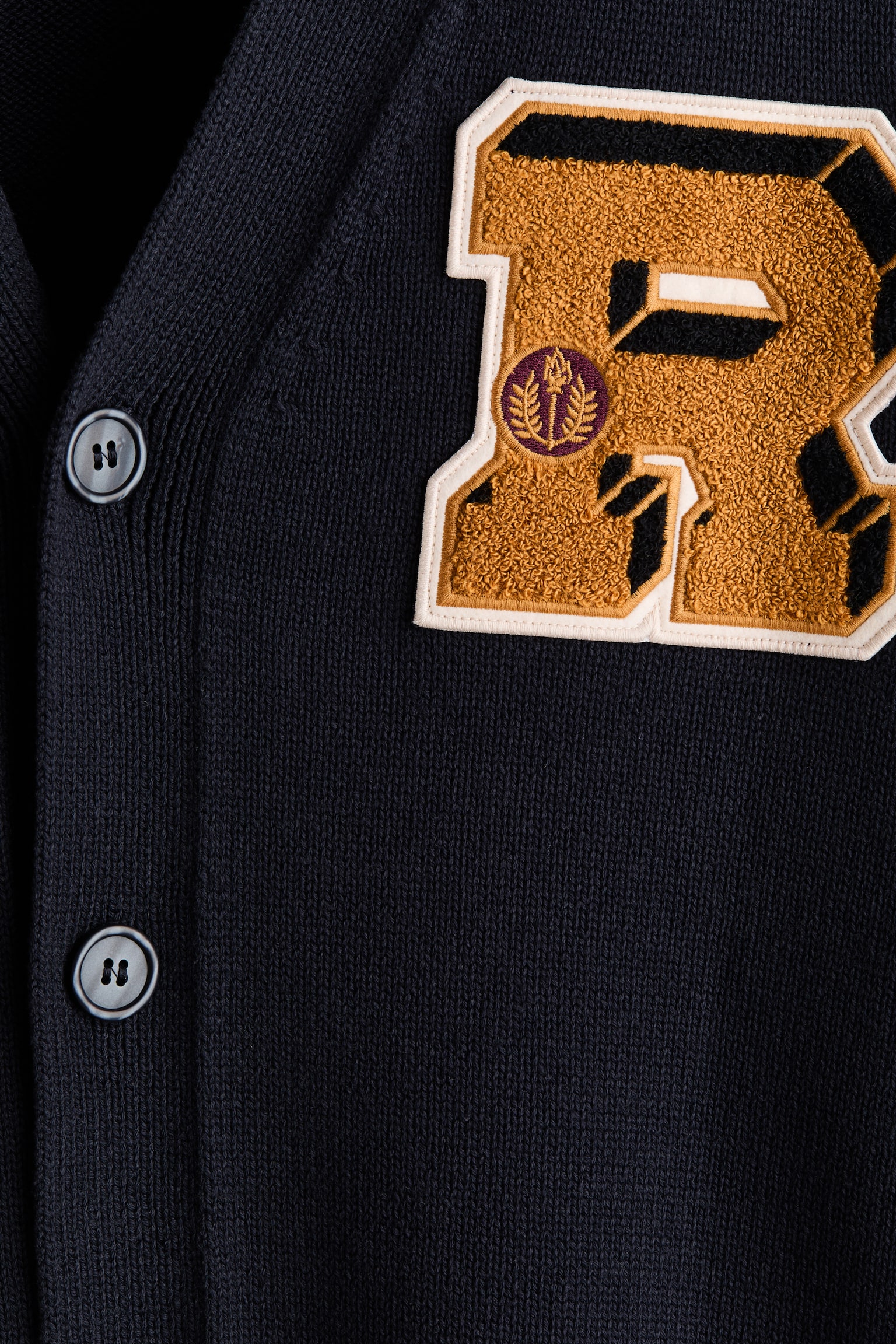 Мужской кардиган H&M Regular-Fit Embroidered, цвет: Тёмно-синий — фото 8