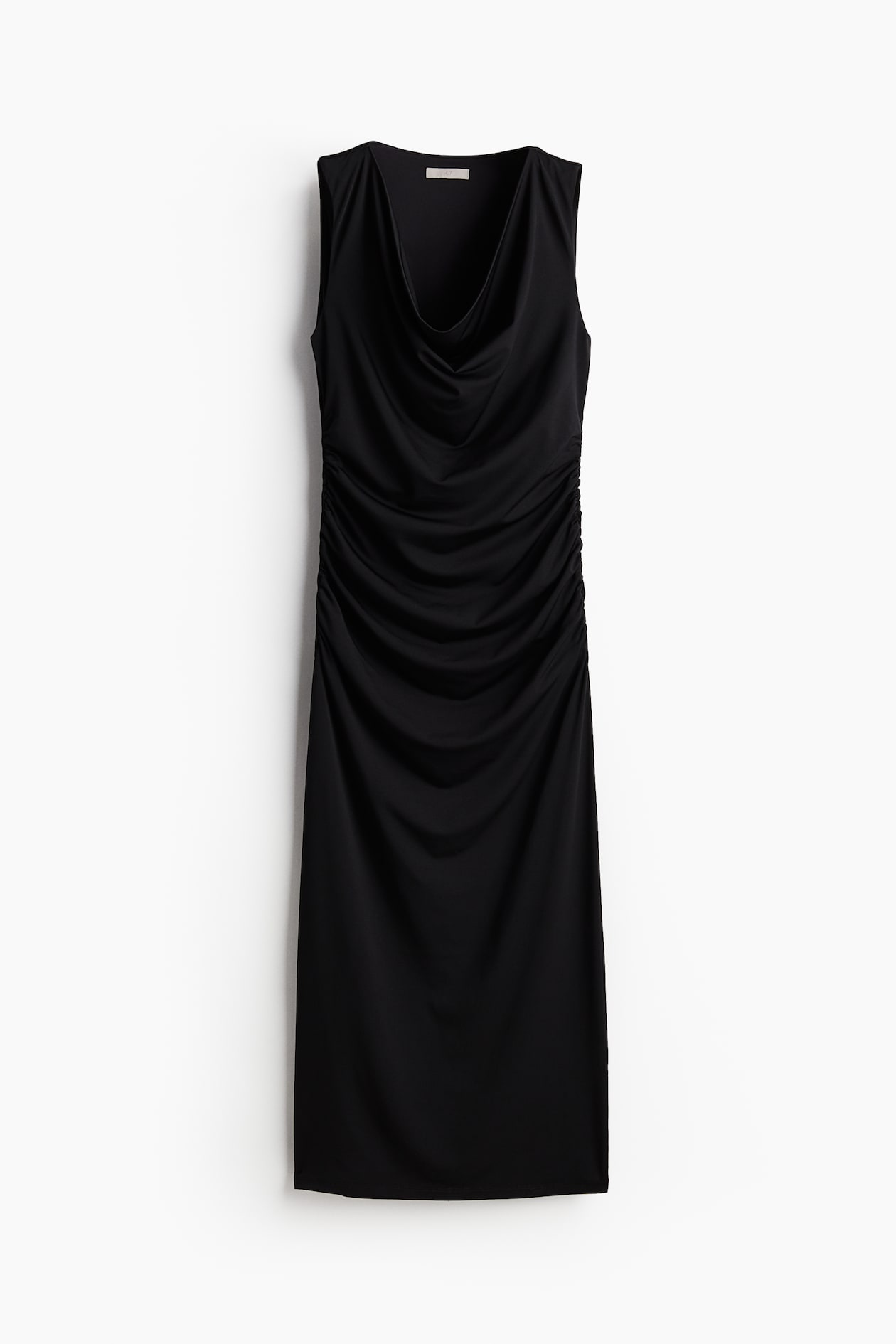 slim fit dress slacks Fitted Beaded Satin Sleeveless Cowl Gown by Ladivine CM343 main image 0
