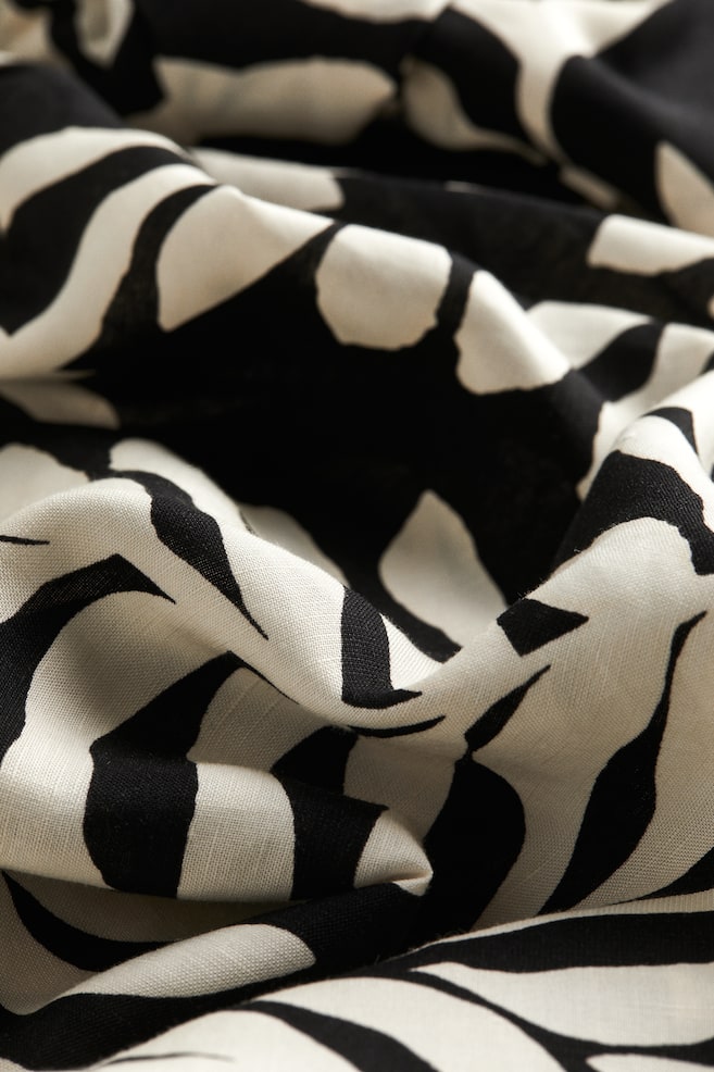 Linen-blend wrapover skirt - Black/Leaf-patterned/Cerise/Orchids/Light blue/Palm trees/Light beige/dc - 5