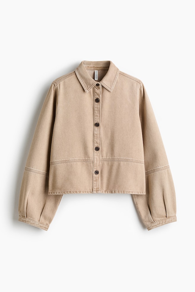 Camicia in denim - Beige/Blu denim chiaro - 1