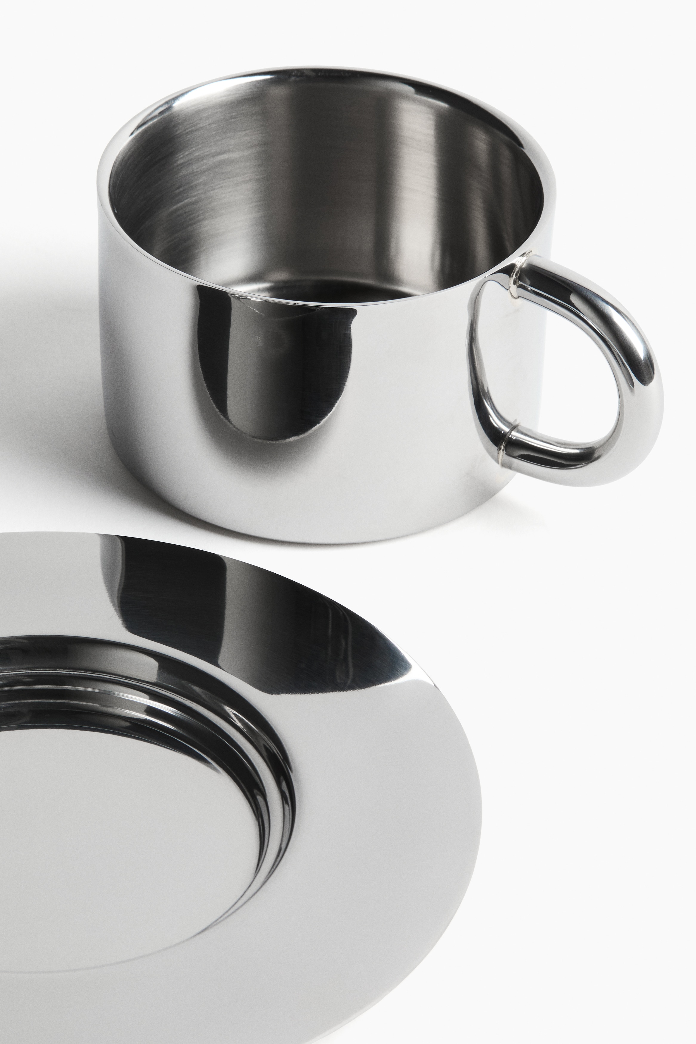 Stainless Steel Cup and Saucer