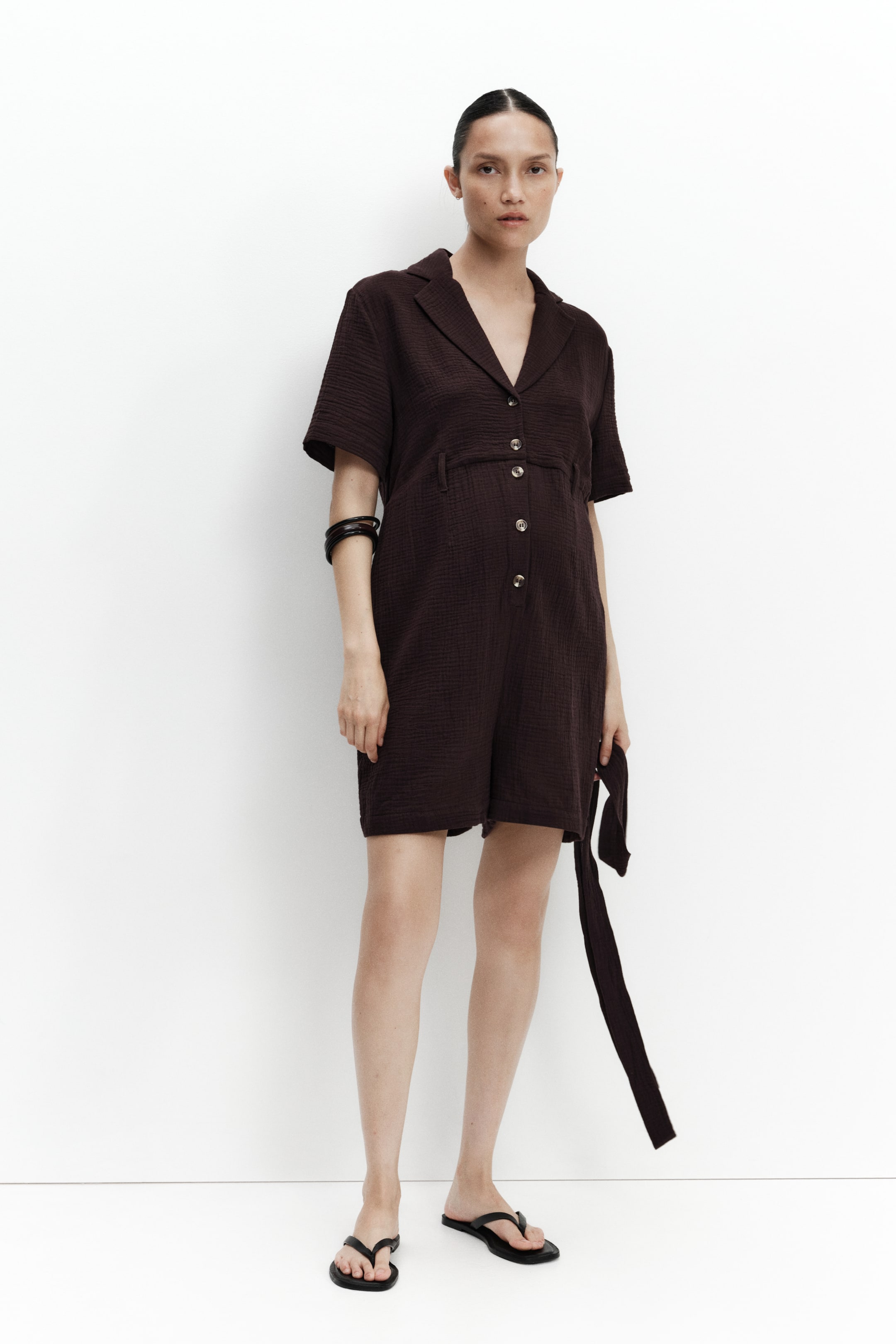 MAMA Cotton Muslin Romper