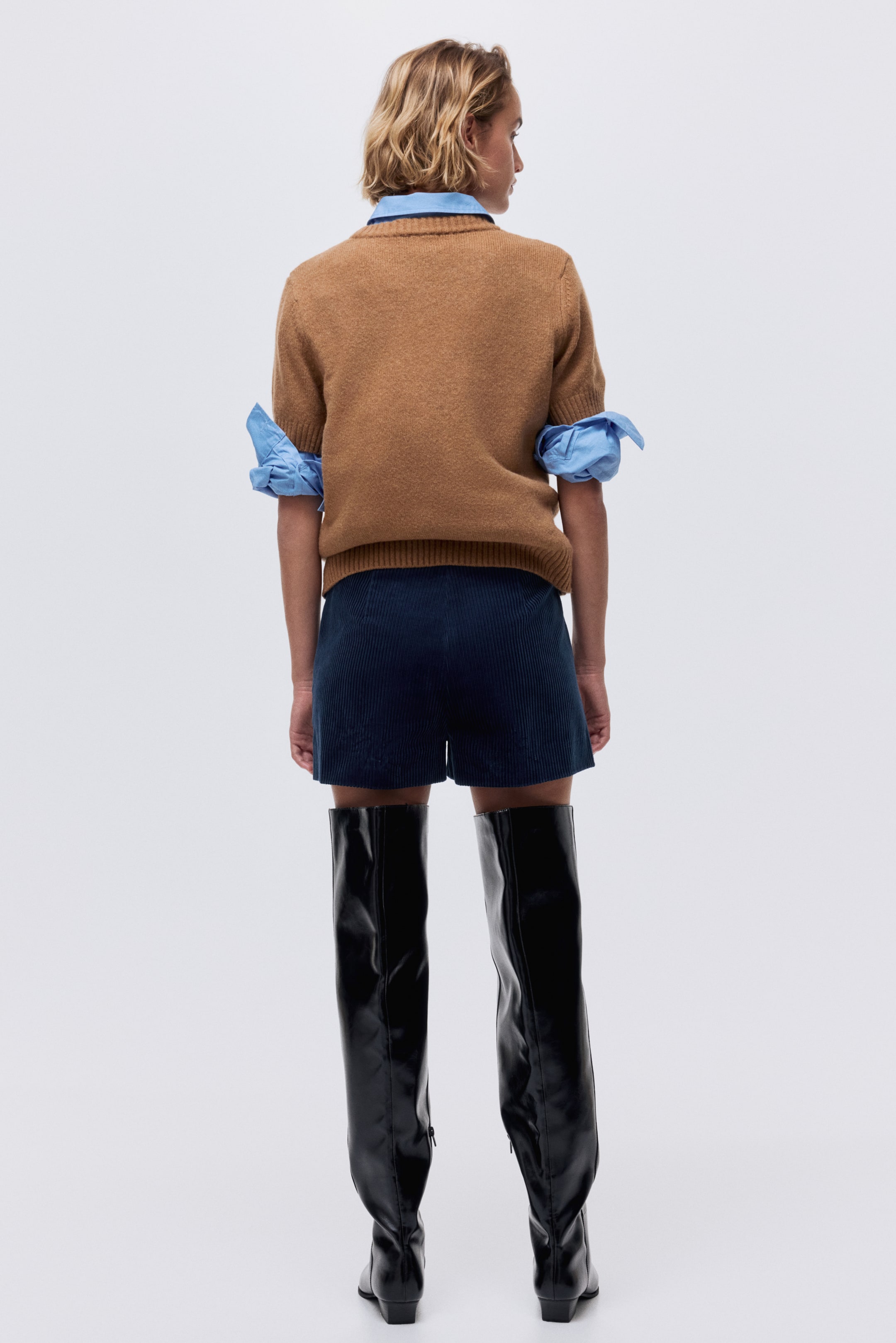 Ver imagen más grande: Minishorts de pana - Azul oscuro - MUJER | H&M ES 3