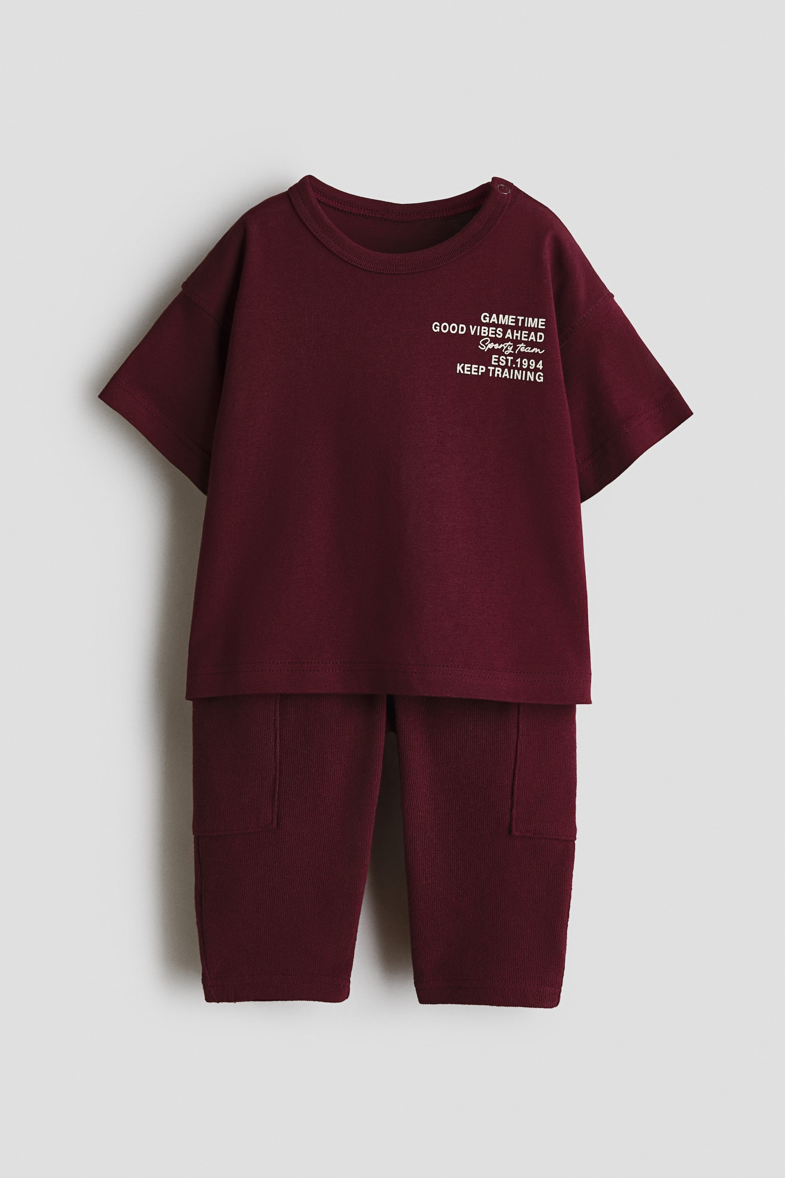 2-Piece Cotton Set - Dark red/Navy blue/Game Time/Light beige/Light khaki green
