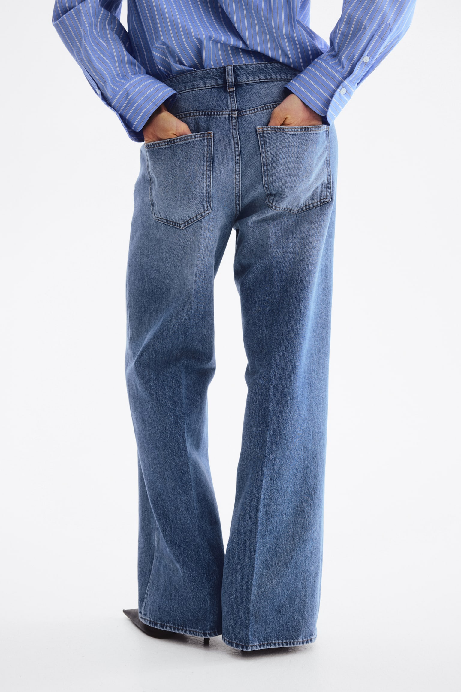 Джинси зі стрілками на штанинах - Блакитний денім - 3