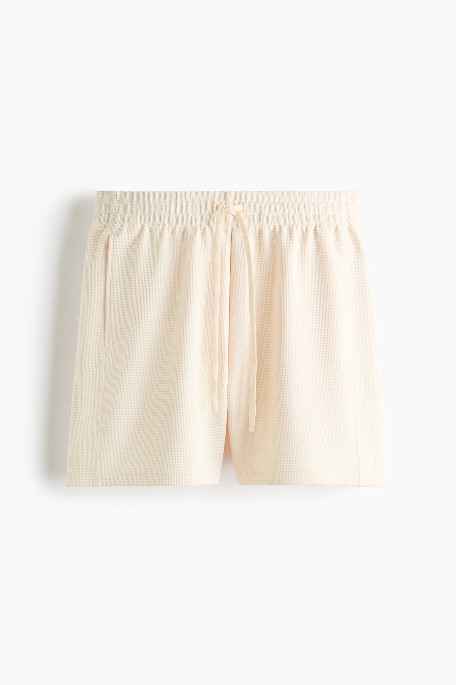 Regular Fit Waffled sports shorts with DryMove™ - Natural white/Black - 1