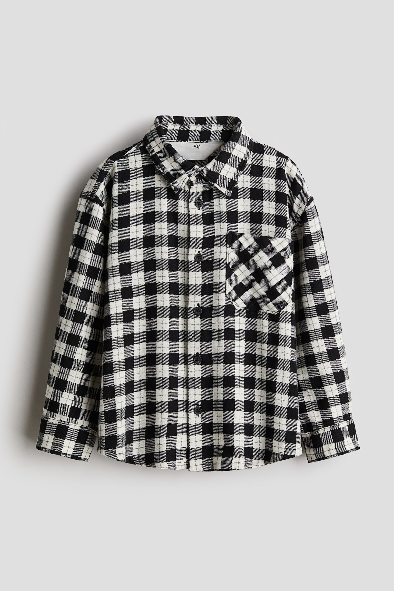 Cotton flannel shirt - Black/White checked/Red/Checked/Blue/Checked/Brown/Checked/Red/Checked - 1