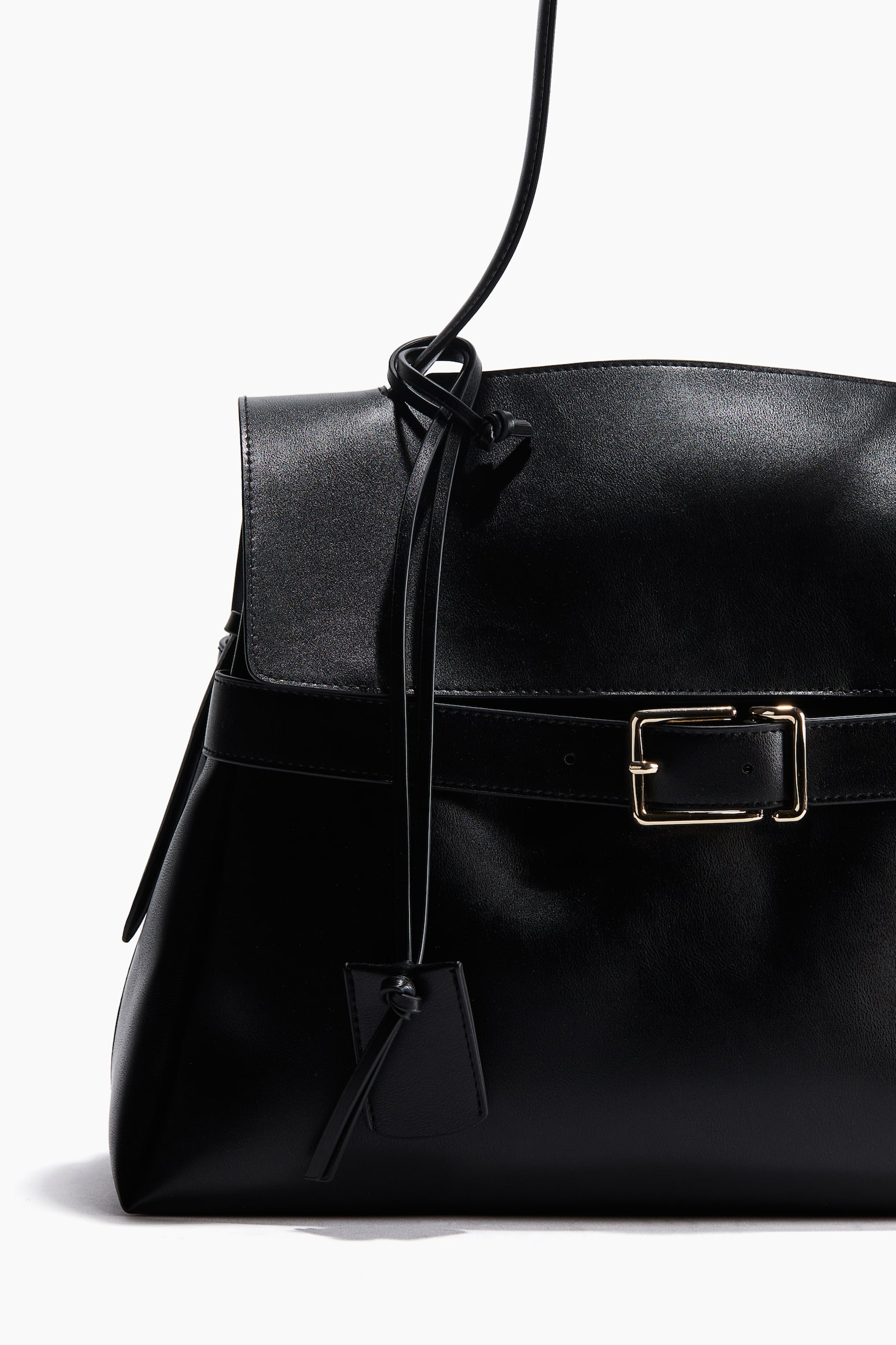 Strap-detail handbag - Black - 3