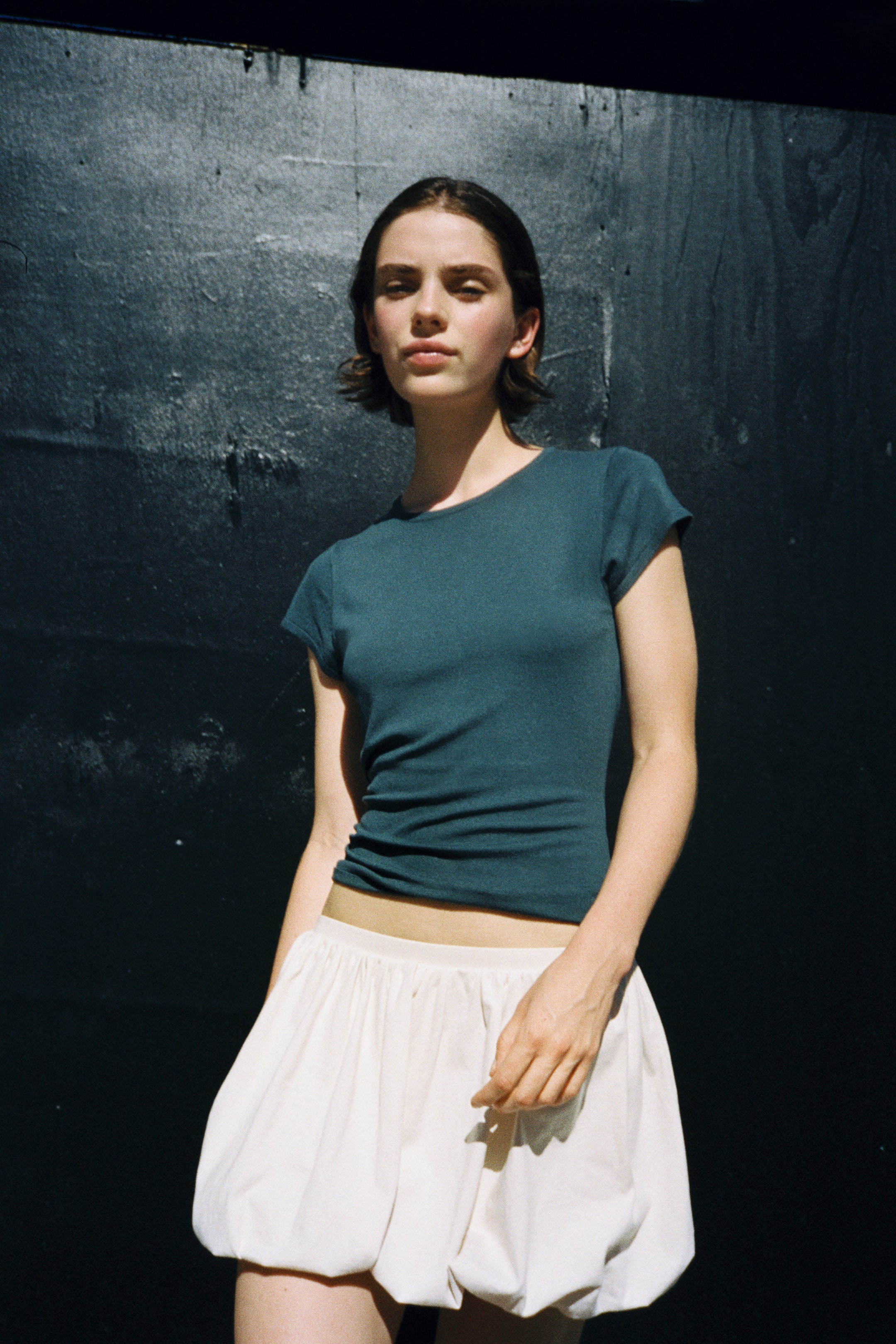 Cap-Sleeved Fine-Knit Top