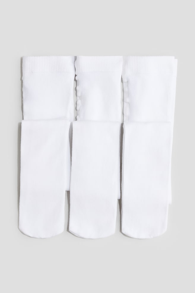 Pack de 3 collants escolares - Branco/Azul escuro/Cinzento/Preto - 1