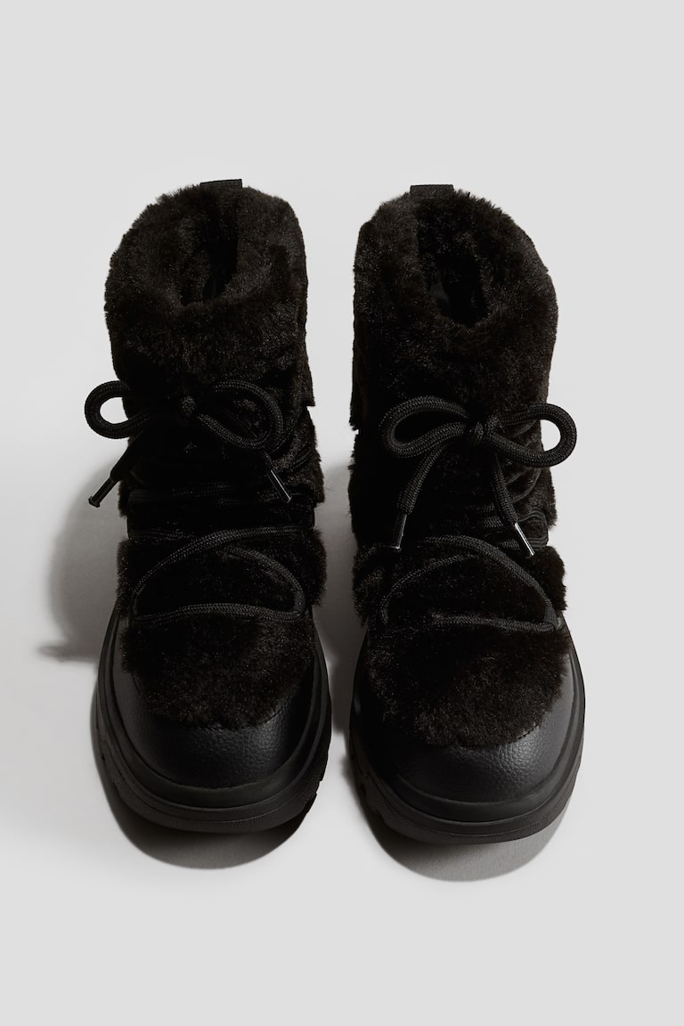 Warm-lined fluffy snow boots Black Kids H&M