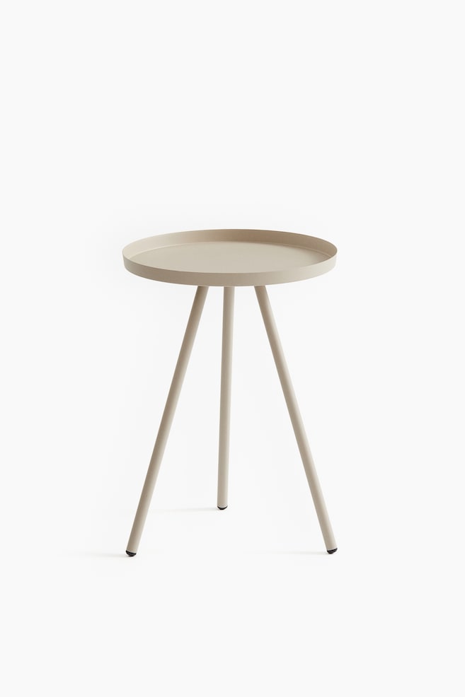 Small metal side table - Light beige/Black - 1