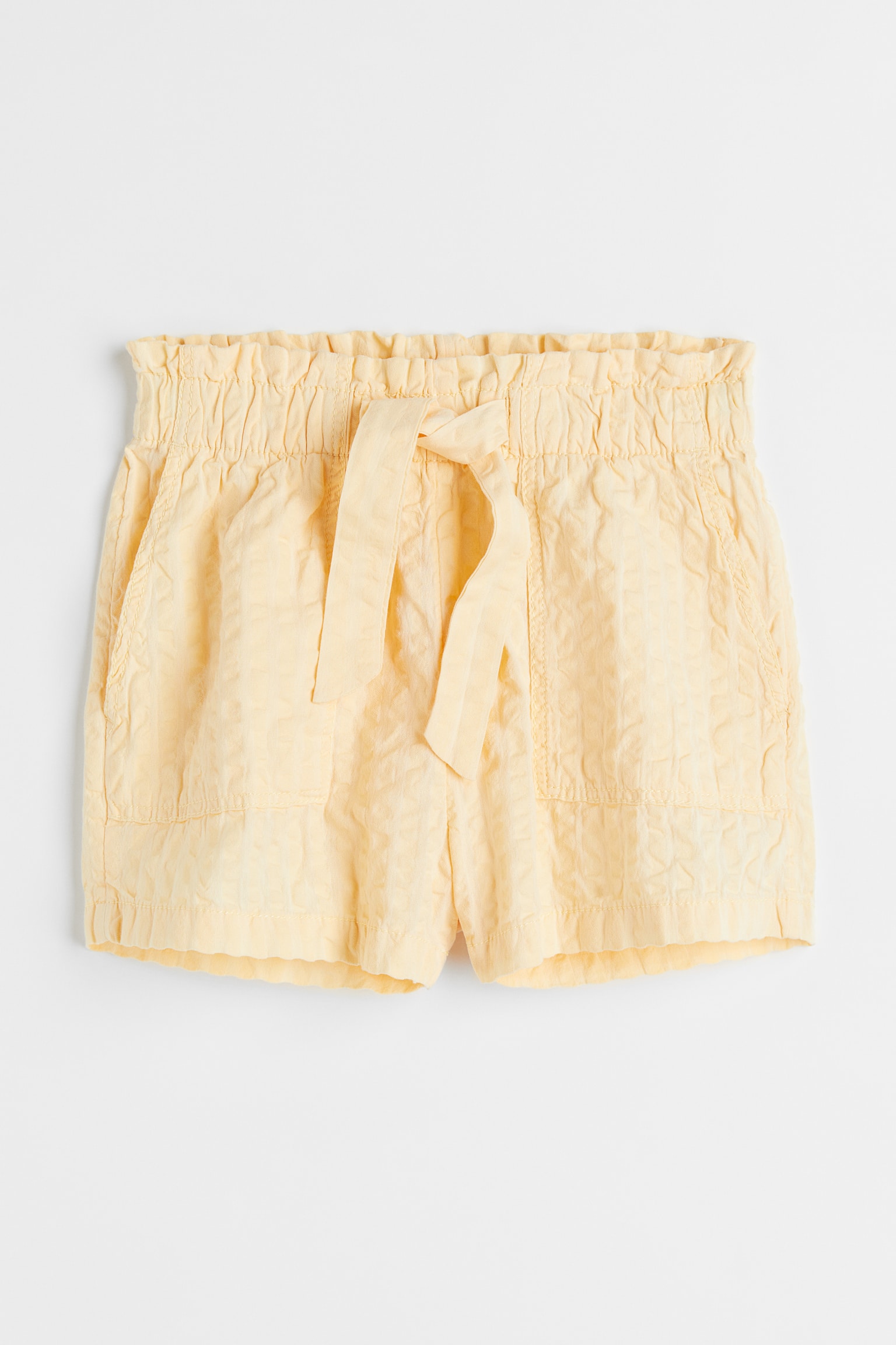 High-waisted shorts - Light yellow/Brick red/Spotted/Light blue/Checked - 1