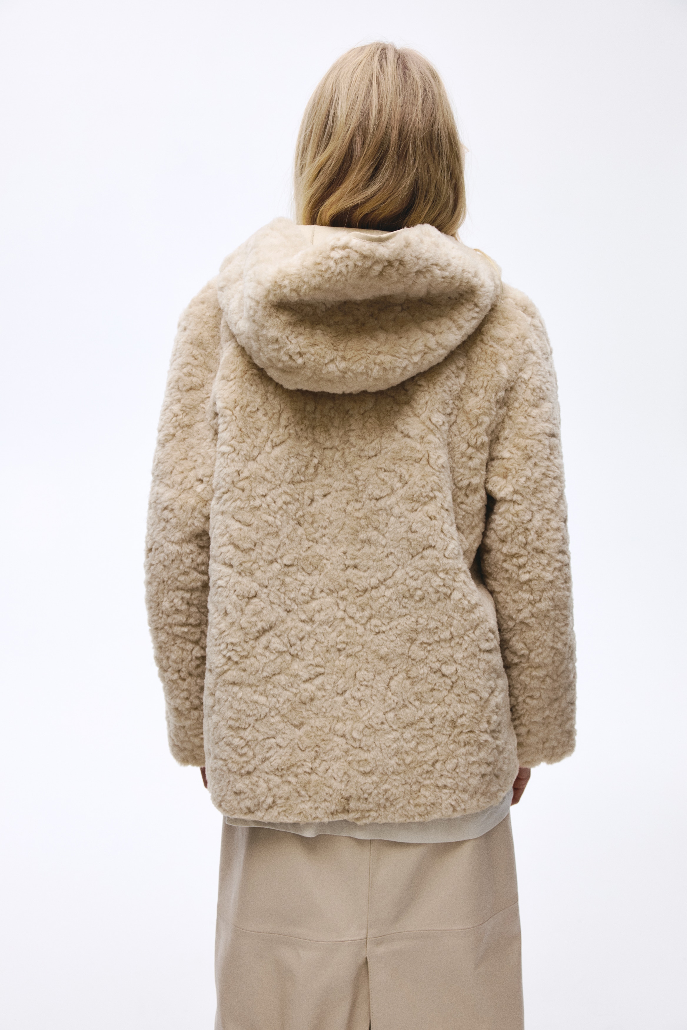 Hooded teddy jacket